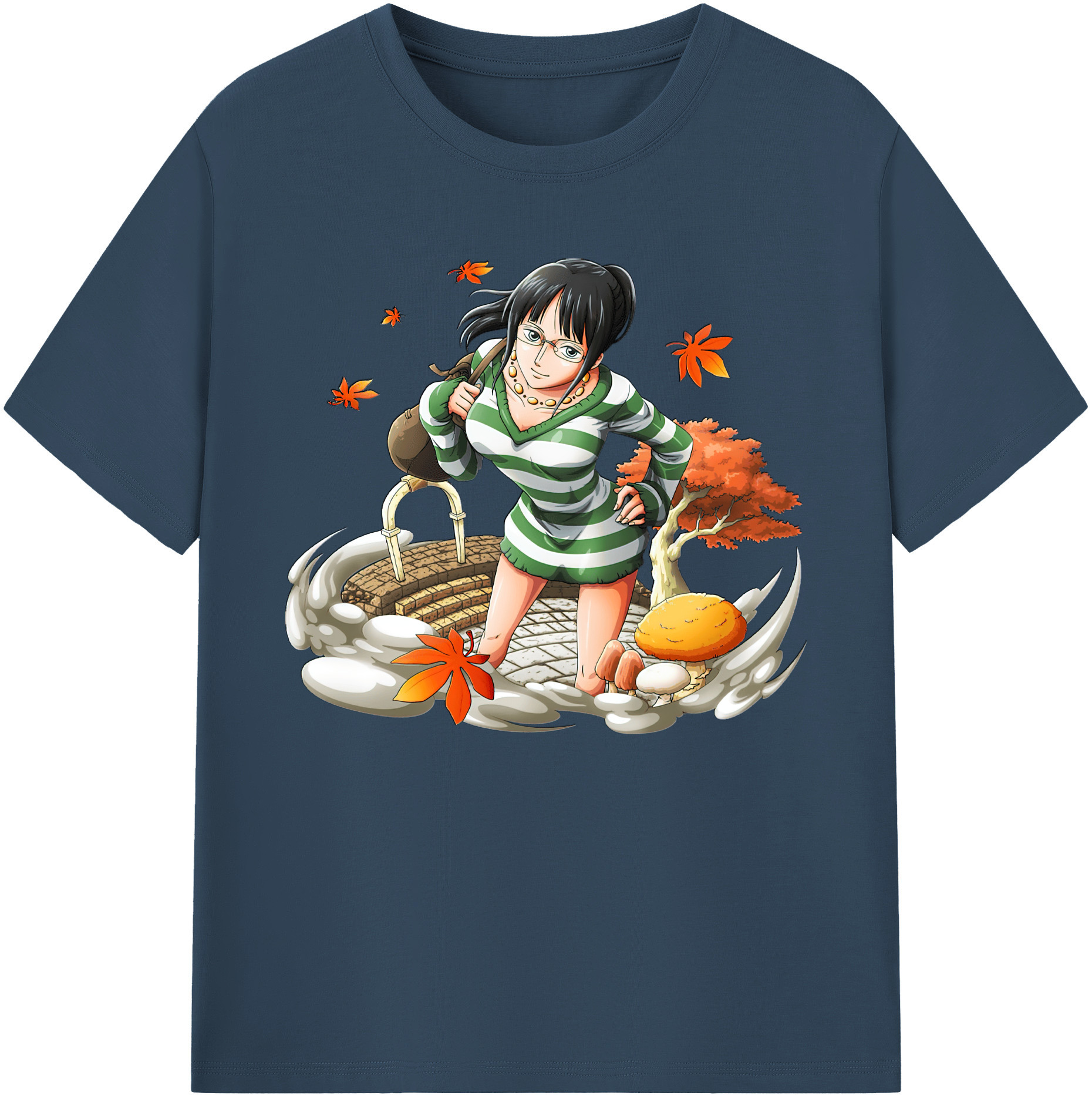 ワンピース ニコ・ロビン ONE PIECE Nico Robin 綿100％ メンズ半袖Tシャツ｜肌触りやわらか＆通気性