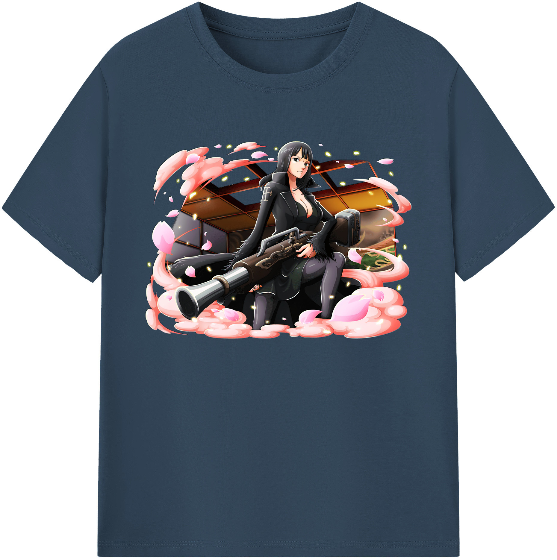 ワンピース ニコ・ロビン ONE PIECE Nico Robin 綿100％ メンズ半袖Tシャツ｜肌触りやわらか＆通気性