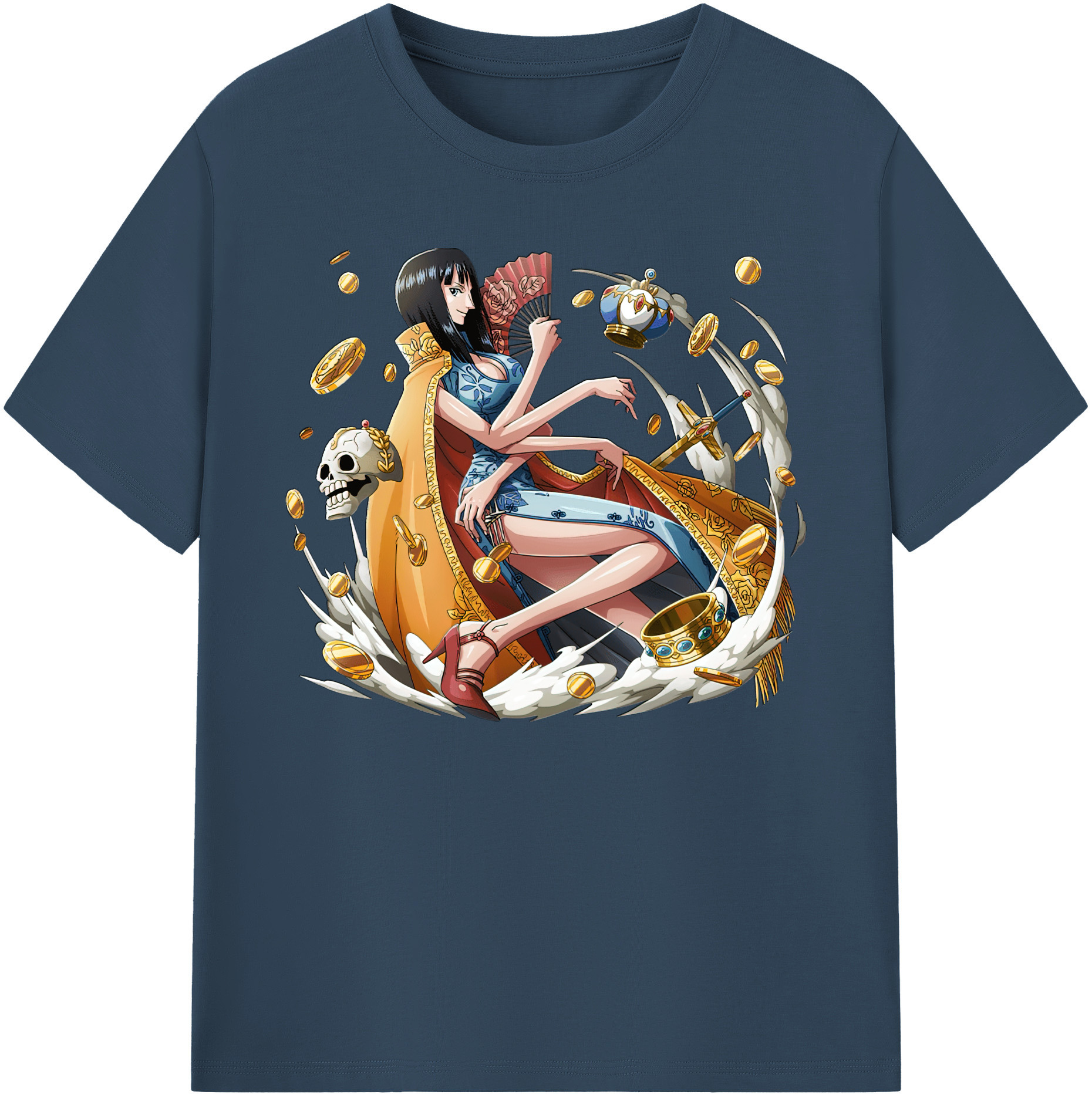 ワンピース ニコ・ロビン ONE PIECE Nico Robin 綿100％ メンズ半袖Tシャツ｜肌触りやわらか＆通気性