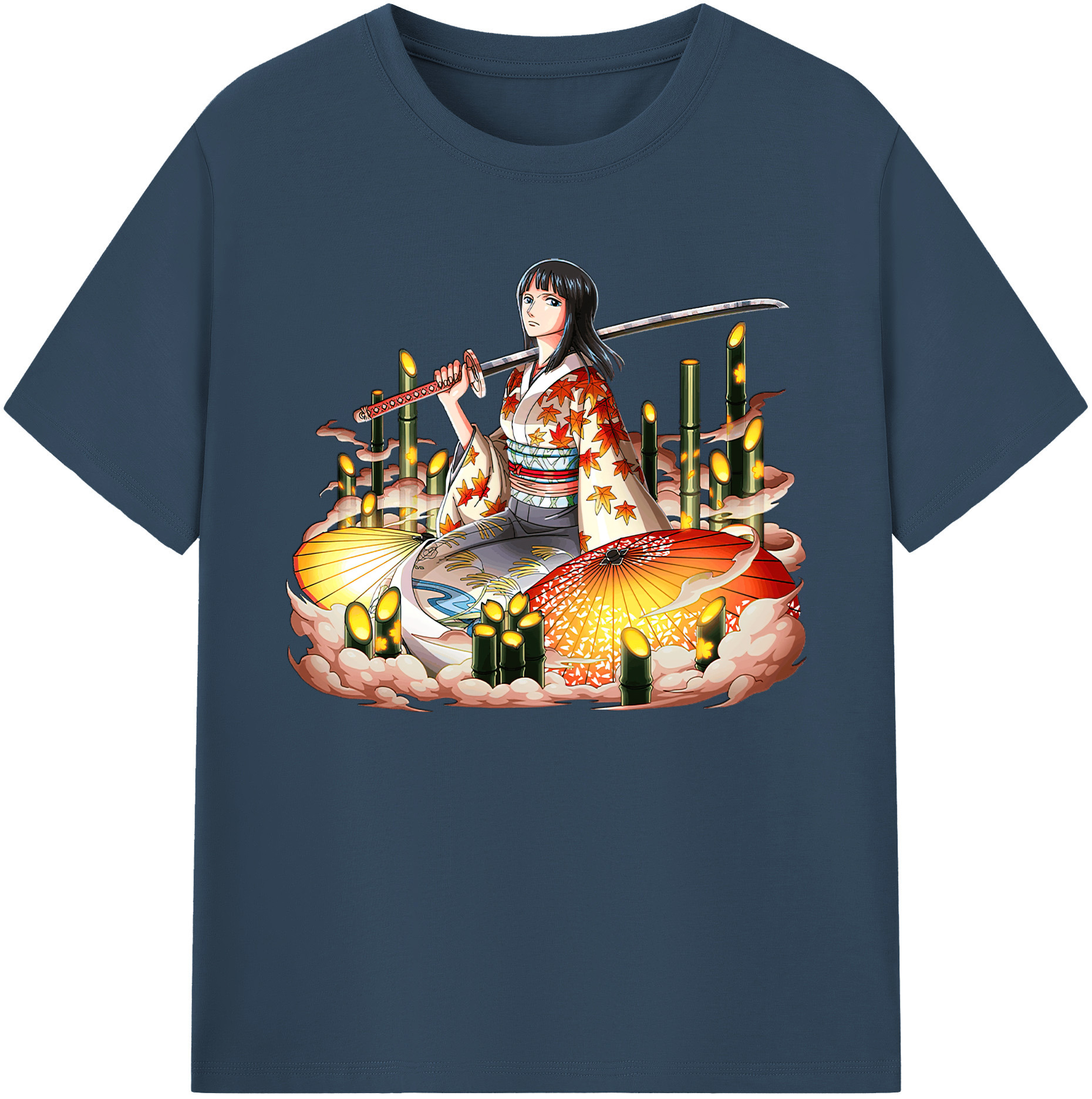 ワンピース ニコ・ロビン ONE PIECE Nico Robin 綿100％ メンズ半袖Tシャツ｜肌触りやわらか＆通気性