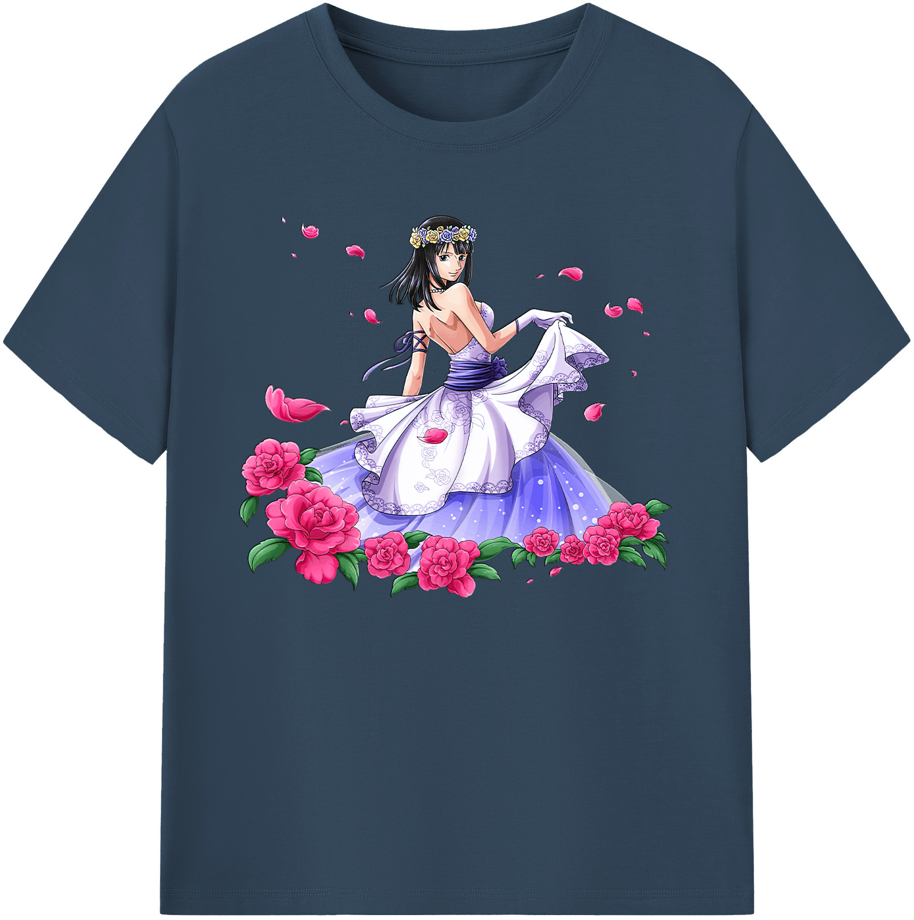 ワンピース ニコ・ロビン ONE PIECE Nico Robin 綿100％ メンズ半袖Tシャツ｜肌触りやわらか＆通気性
