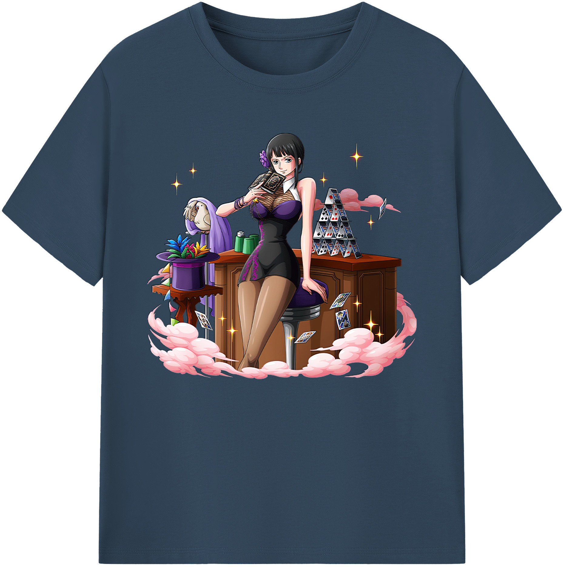ワンピース ニコ・ロビン ONE PIECE Nico Robin 綿100％ メンズ半袖Tシャツ｜肌触りやわらか＆通気性