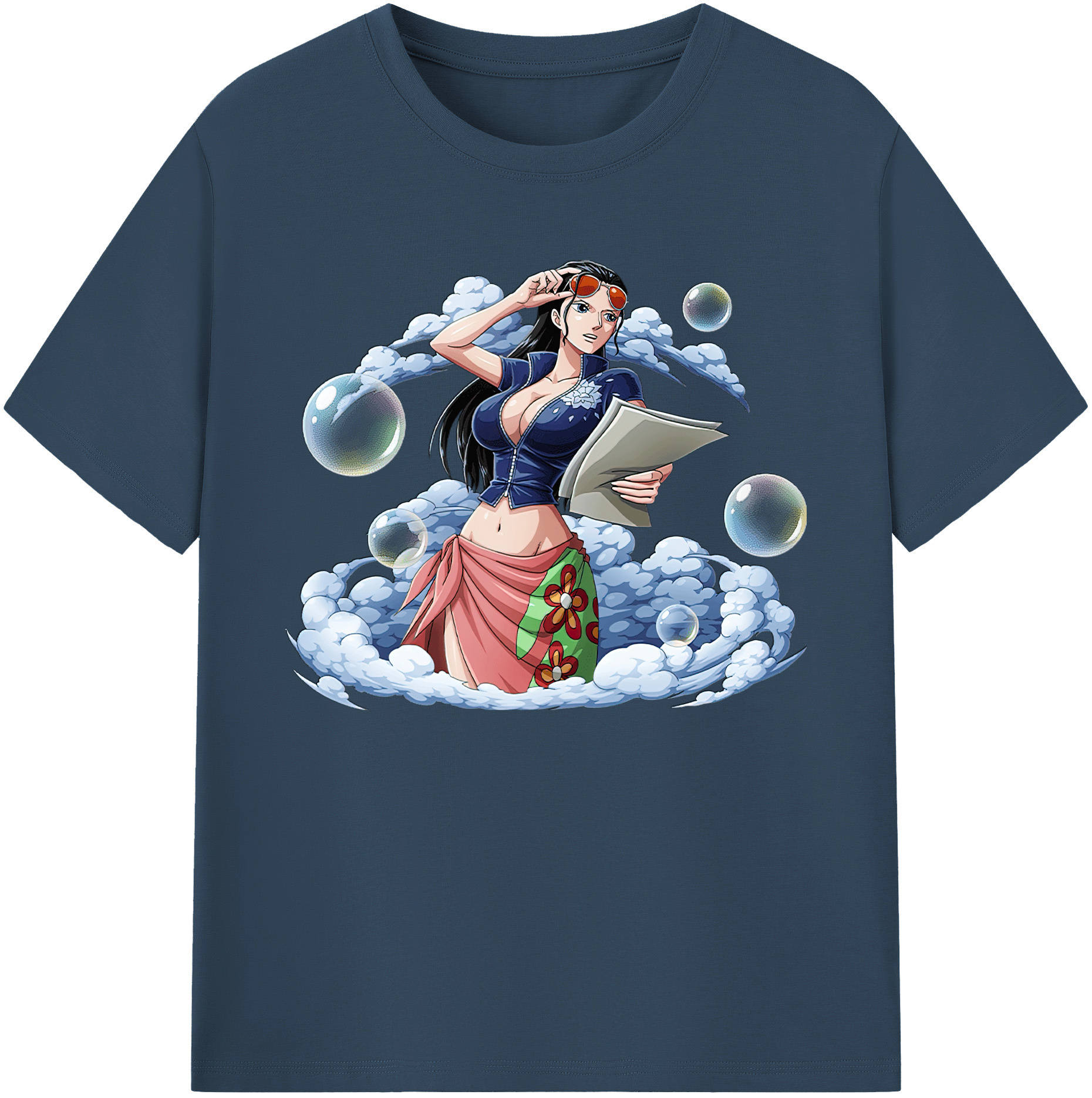 ワンピース ニコ・ロビン ONE PIECE Nico Robin 綿100％ メンズ半袖Tシャツ｜肌触りやわらか＆通気性