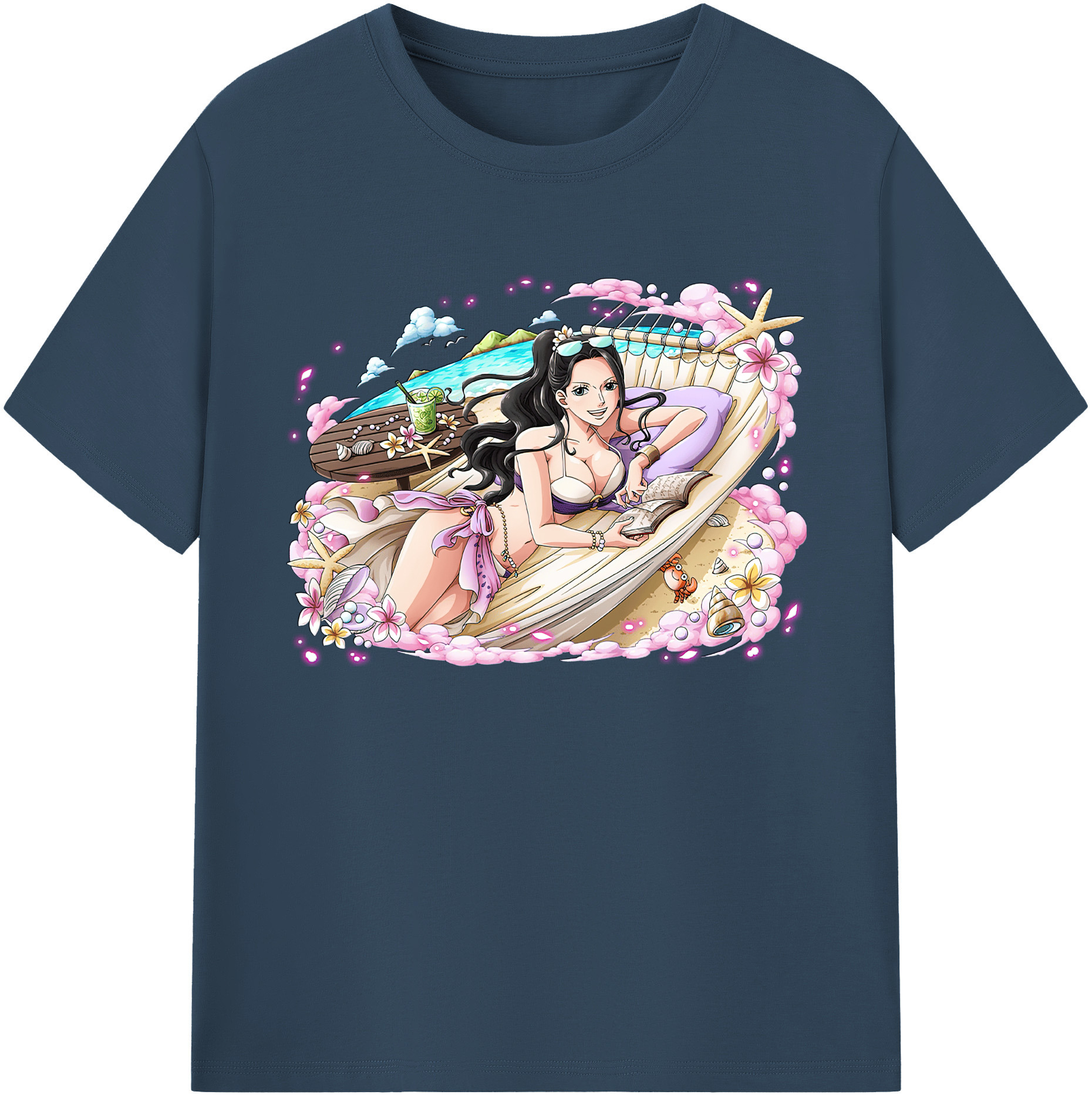 ワンピース ニコ・ロビン ONE PIECE Nico Robin 綿100％ メンズ半袖Tシャツ｜肌触りやわらか＆通気性