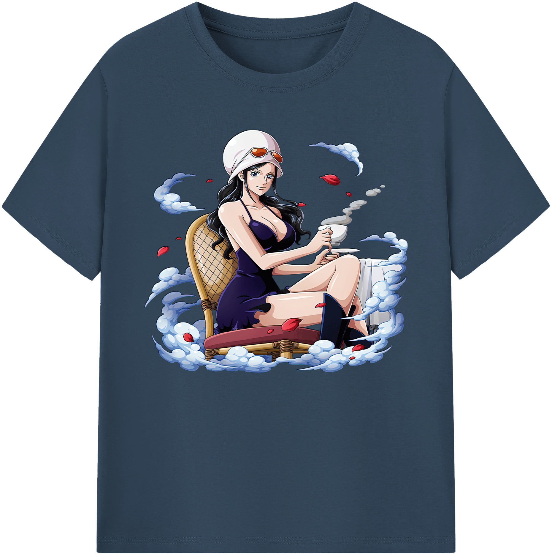 ワンピース ニコ・ロビン ONE PIECE Nico Robin 綿100％ メンズ半袖Tシャツ｜肌触りやわらか＆通気性