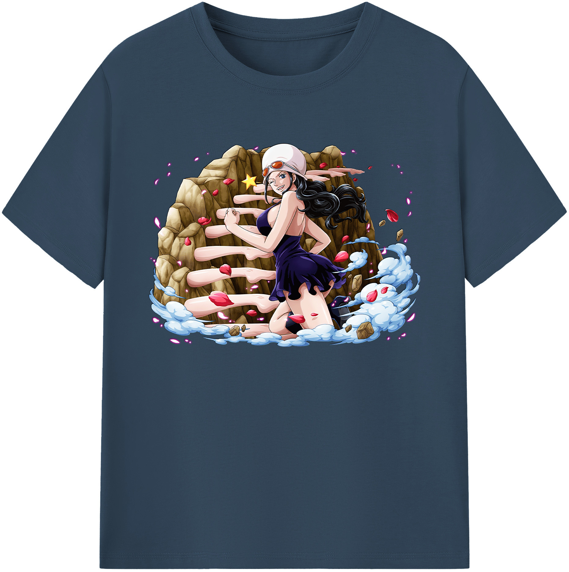 ワンピース ニコ・ロビン ONE PIECE Nico Robin 綿100％ メンズ半袖Tシャツ｜肌触りやわらか＆通気性