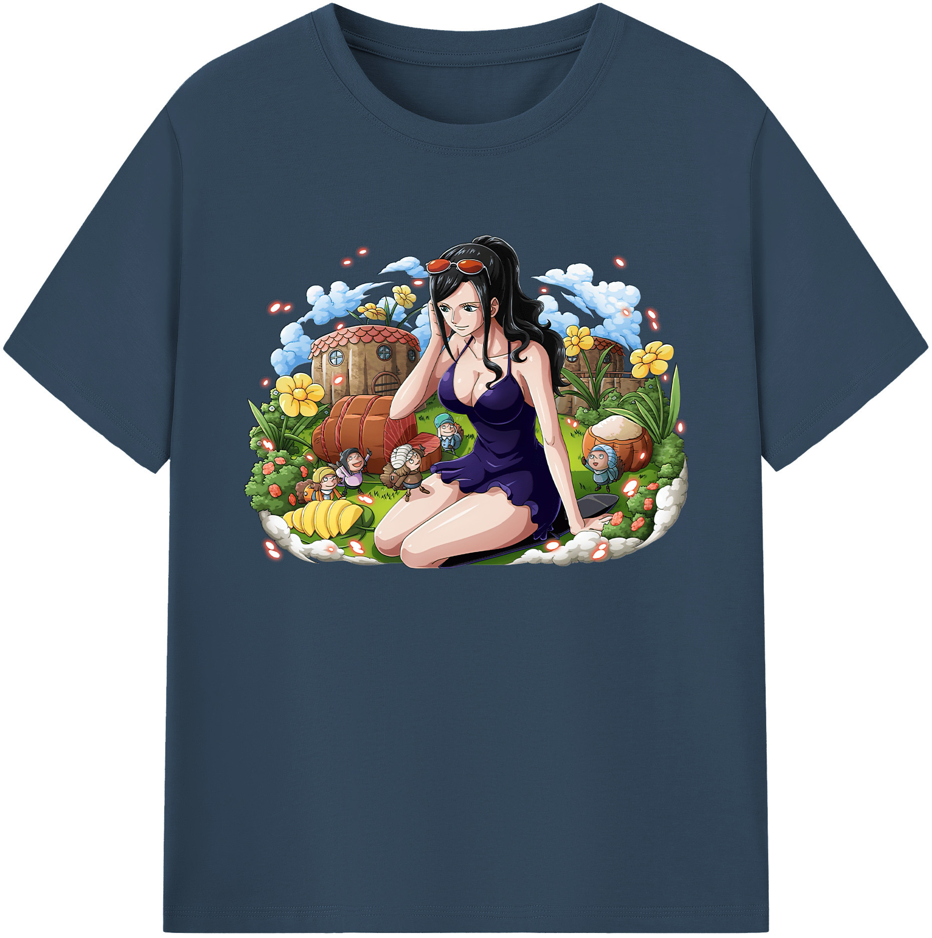 ワンピース ニコ・ロビン ONE PIECE Nico Robin 綿100％ メンズ半袖Tシャツ｜肌触りやわらか＆通気性