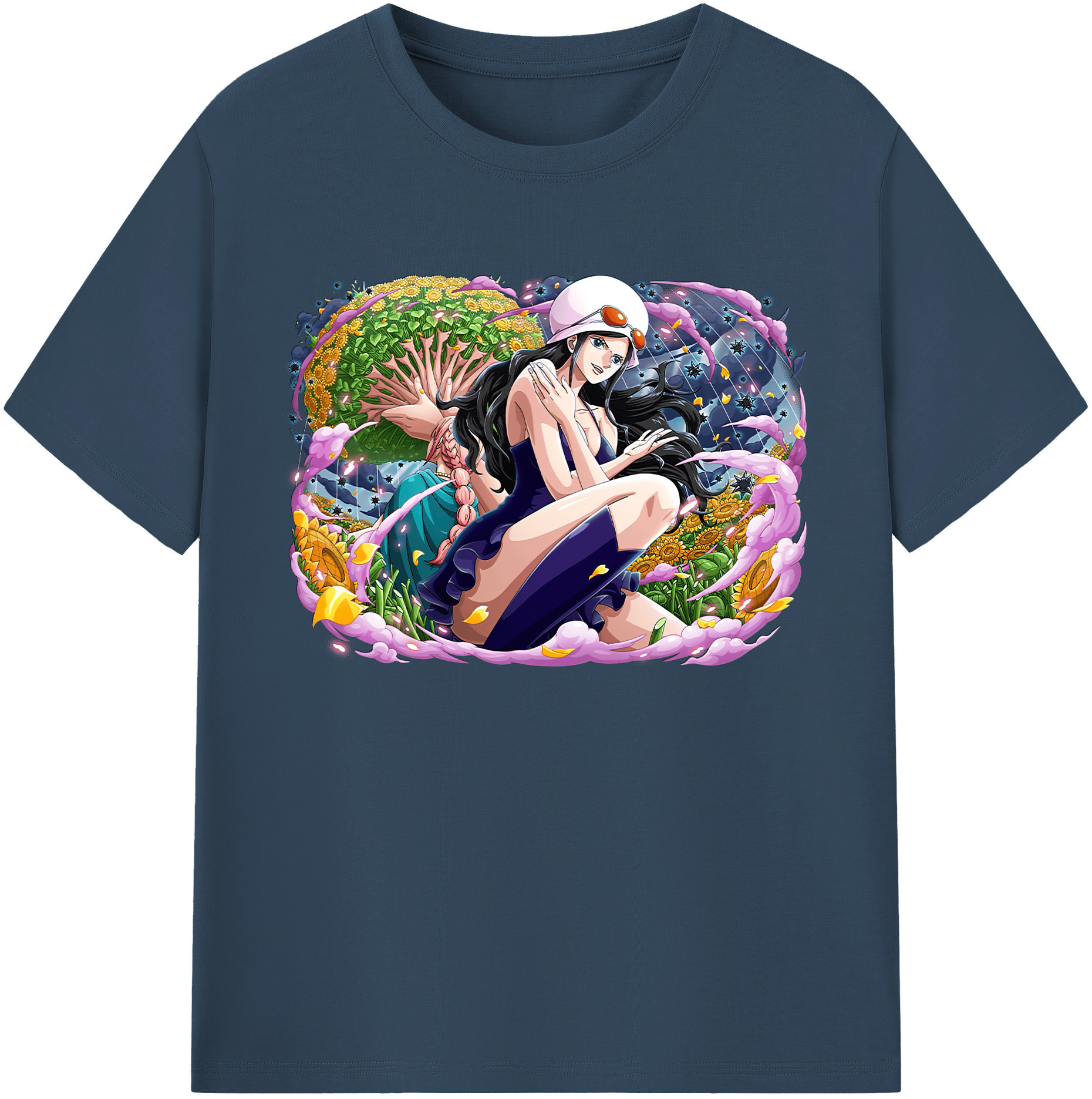 ワンピース ニコ・ロビン ONE PIECE Nico Robin 綿100％ メンズ半袖Tシャツ｜肌触りやわらか＆通気性