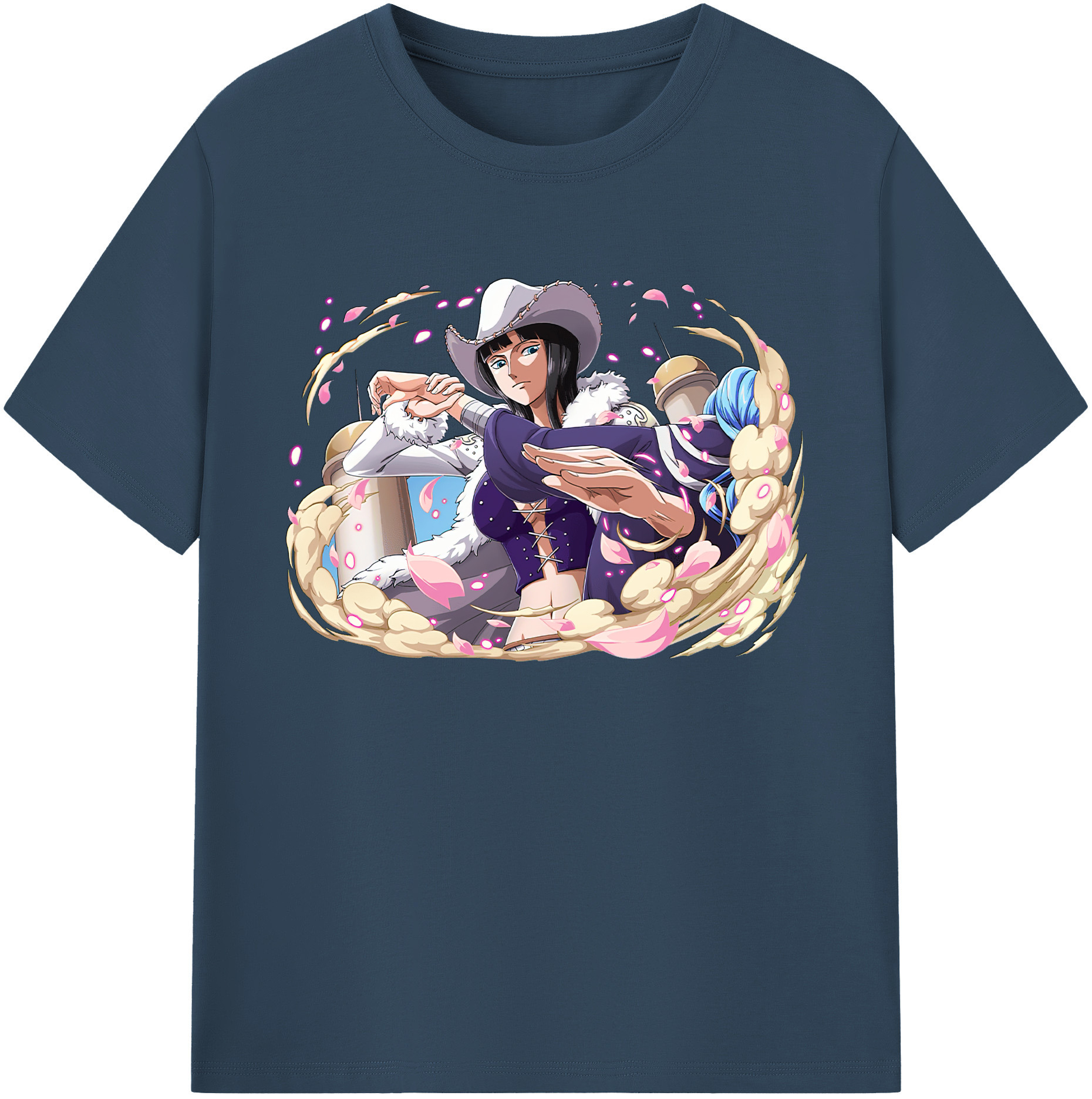 ワンピース ニコ・ロビン ONE PIECE Nico Robin 綿100％ メンズ半袖Tシャツ｜肌触りやわらか＆通気性