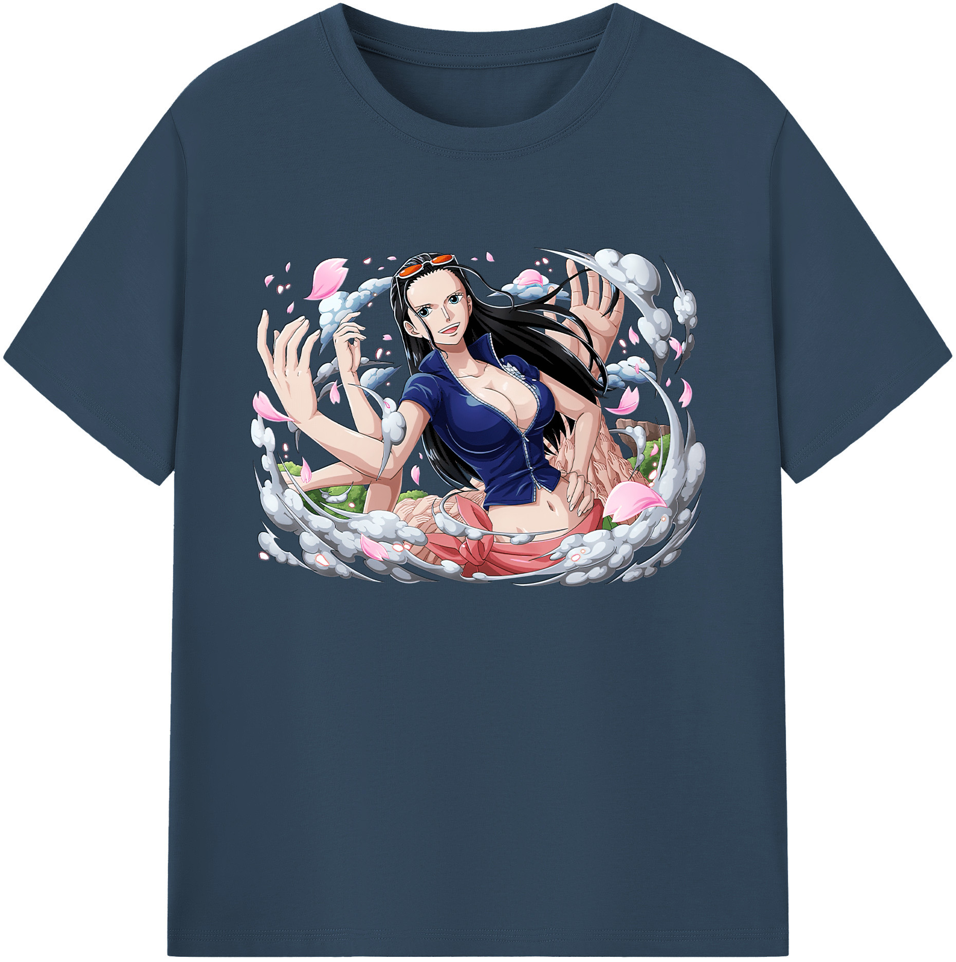 ワンピース ニコ・ロビン ONE PIECE Nico Robin 綿100％ メンズ半袖Tシャツ｜肌触りやわらか＆通気性