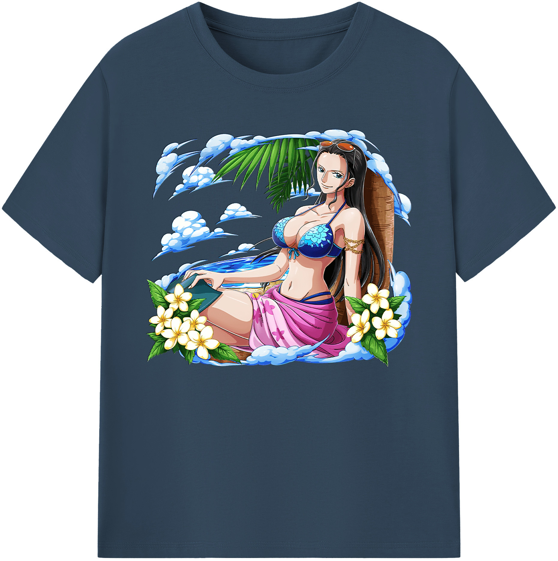 ワンピース ニコ・ロビン ONE PIECE Nico Robin 綿100％ メンズ半袖Tシャツ｜肌触りやわらか＆通気性