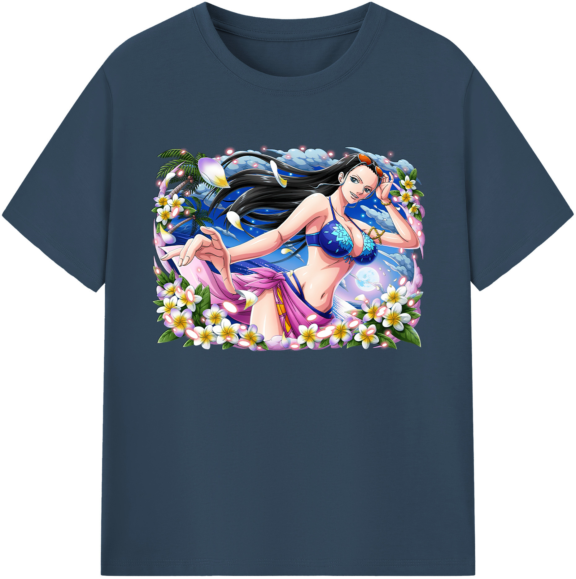 ワンピース ニコ・ロビン ONE PIECE Nico Robin 綿100％ メンズ半袖Tシャツ｜肌触りやわらか＆通気性