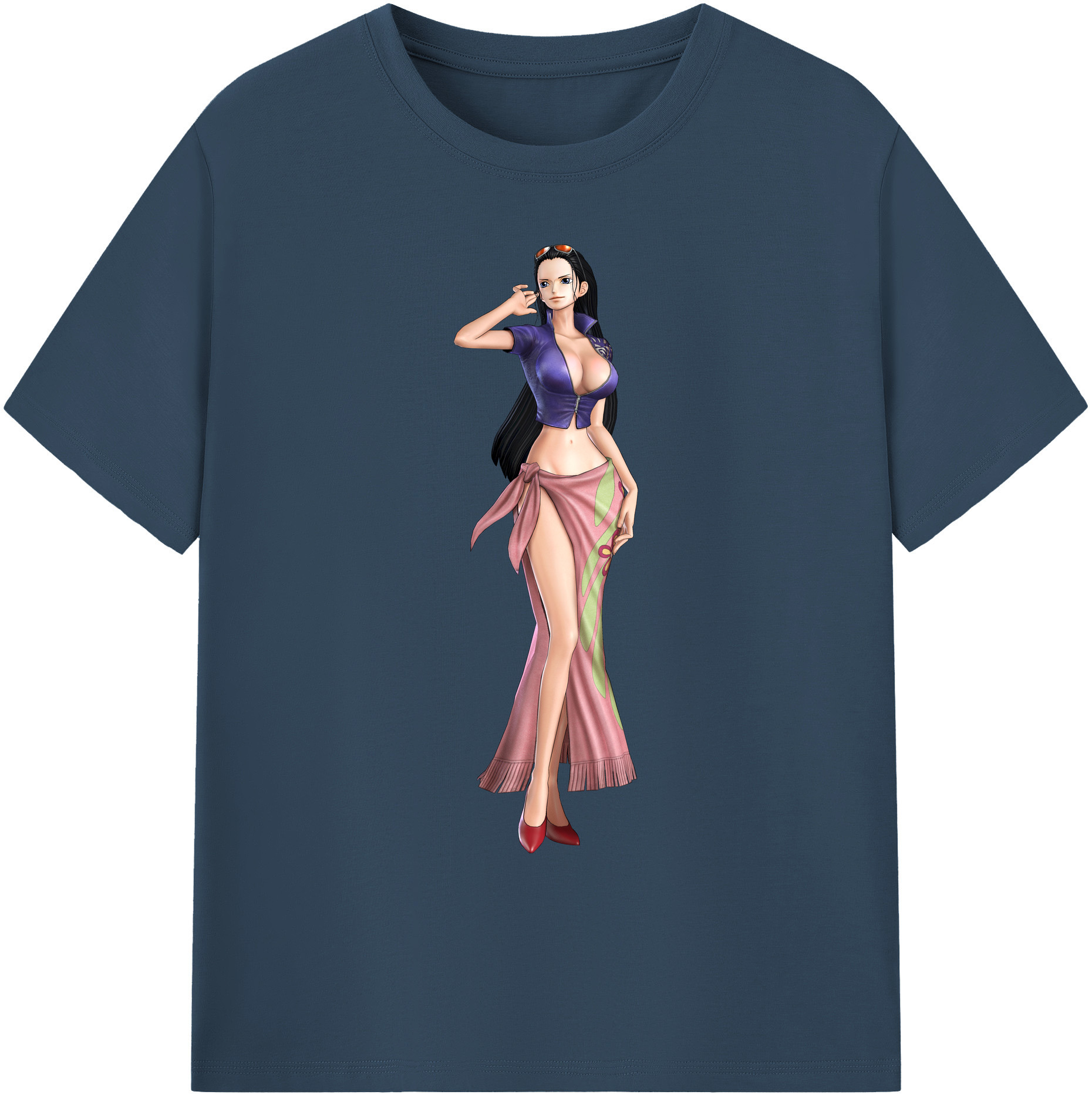 ワンピース ニコ・ロビン ONE PIECE Nico Robin 綿100％ メンズ半袖Tシャツ｜肌触りやわらか＆通気性