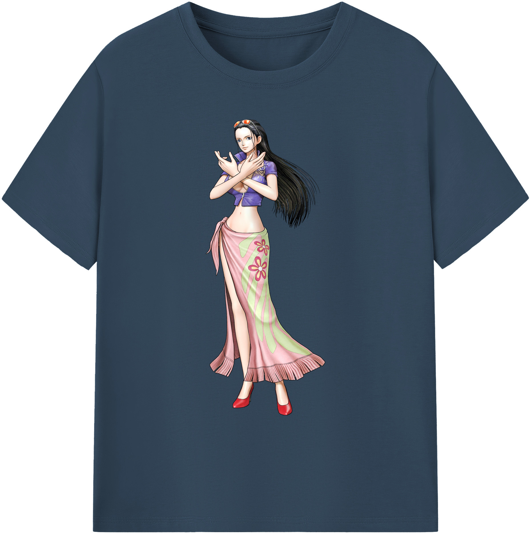 ワンピース ニコ・ロビン ONE PIECE Nico Robin 綿100％ メンズ半袖Tシャツ｜肌触りやわらか＆通気性