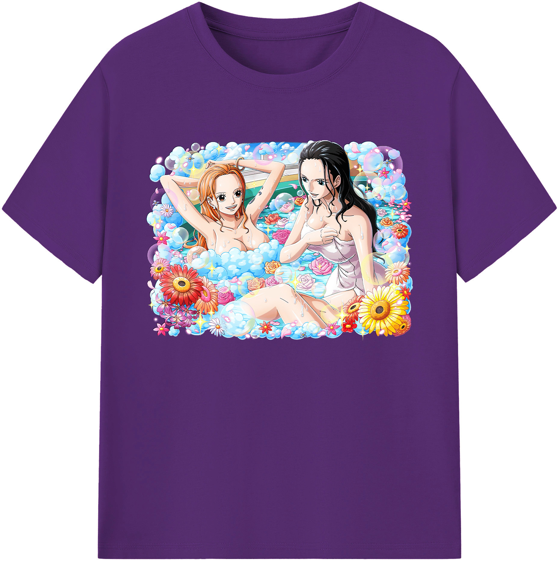 ワンピース ニコ・ロビン ONE PIECE Nico Robin 綿100％ メンズ半袖Tシャツ｜肌触りやわらか＆通気性