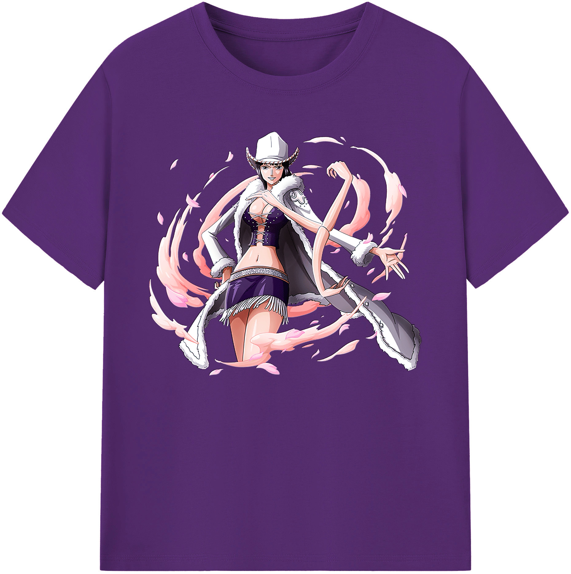 ワンピース ニコ・ロビン ONE PIECE Nico Robin 綿100％ メンズ半袖Tシャツ｜肌触りやわらか＆通気性