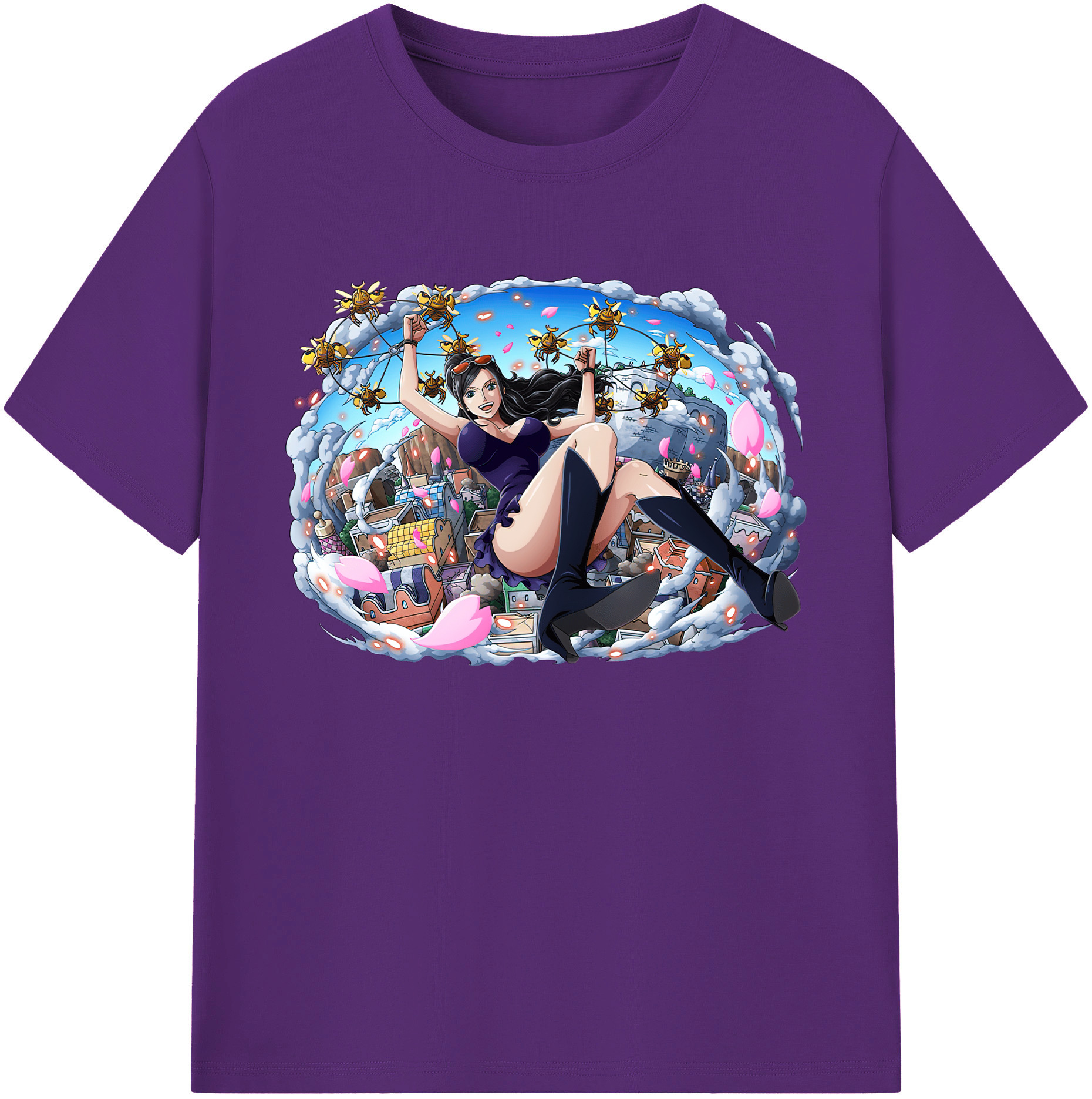 ワンピース ニコ・ロビン ONE PIECE Nico Robin 綿100％ メンズ半袖Tシャツ｜肌触りやわらか＆通気性