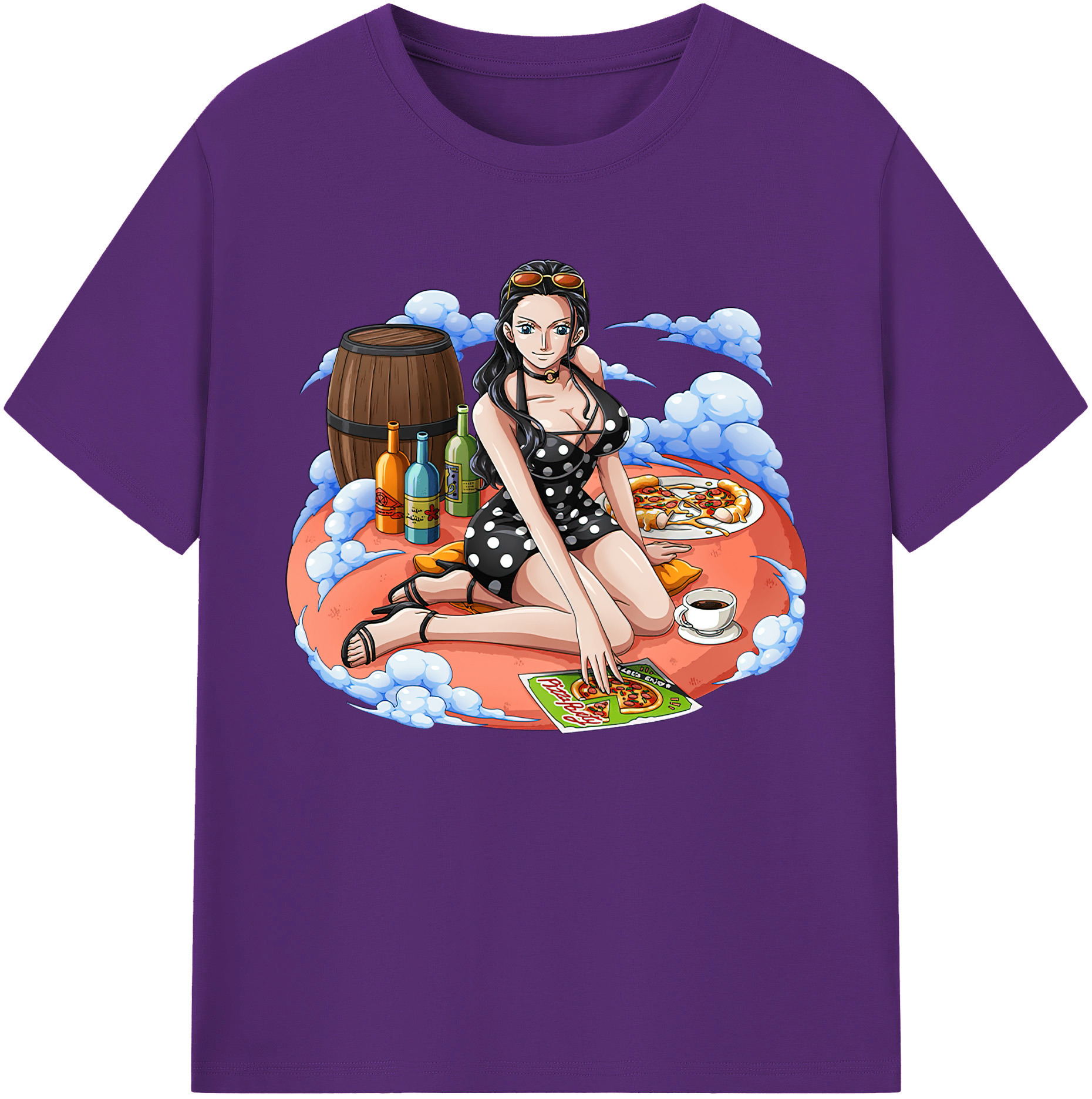ワンピース ニコ・ロビン ONE PIECE Nico Robin 綿100％ メンズ半袖Tシャツ｜肌触りやわらか＆通気性