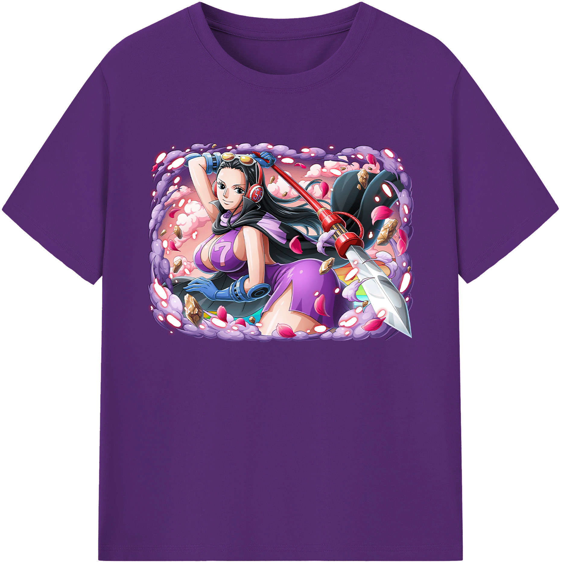 ワンピース ニコ・ロビン ONE PIECE Nico Robin 綿100％ メンズ半袖Tシャツ｜肌触りやわらか＆通気性