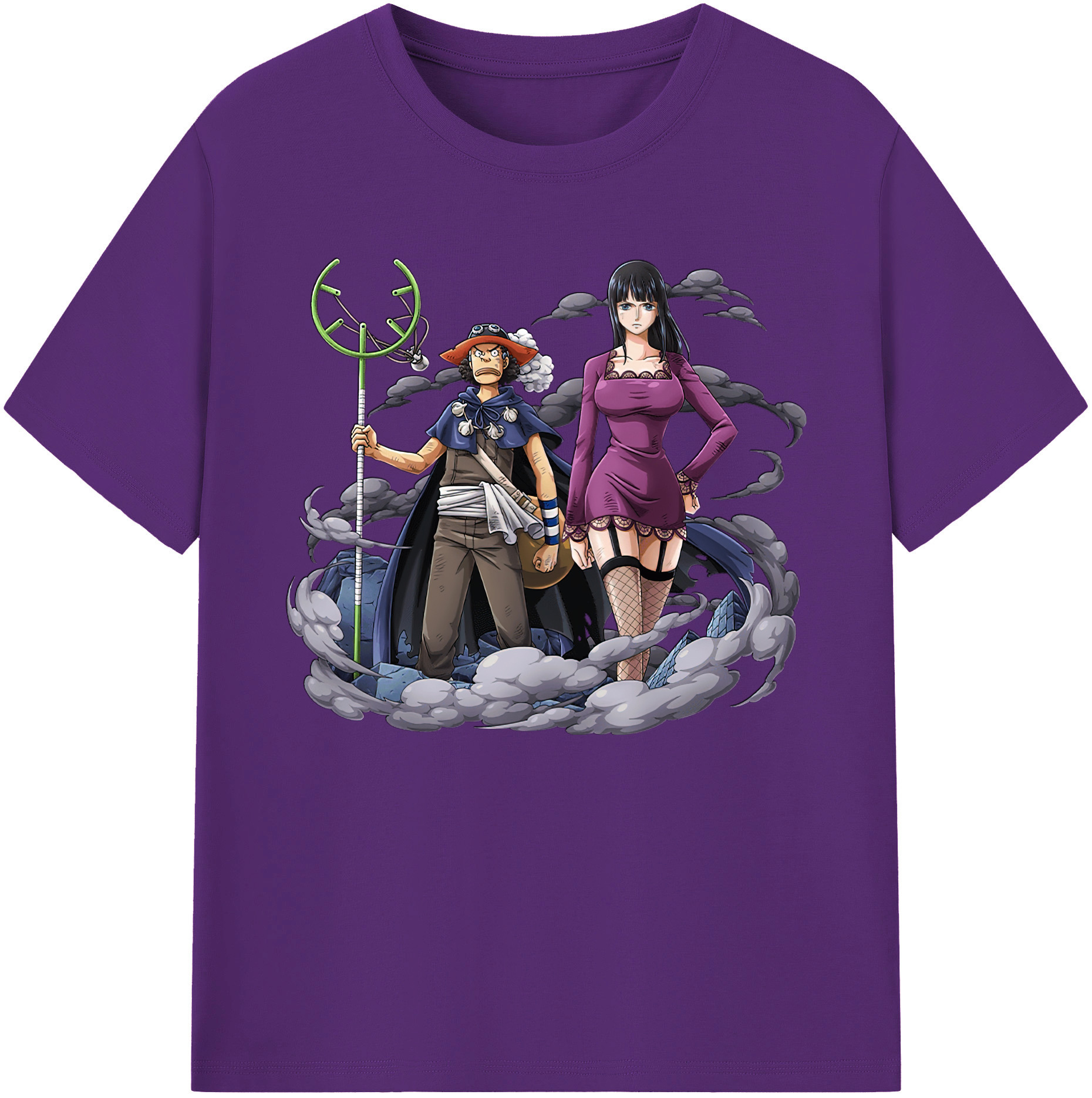 ワンピース ニコ・ロビン ONE PIECE Nico Robin 綿100％ メンズ半袖Tシャツ｜肌触りやわらか＆通気性