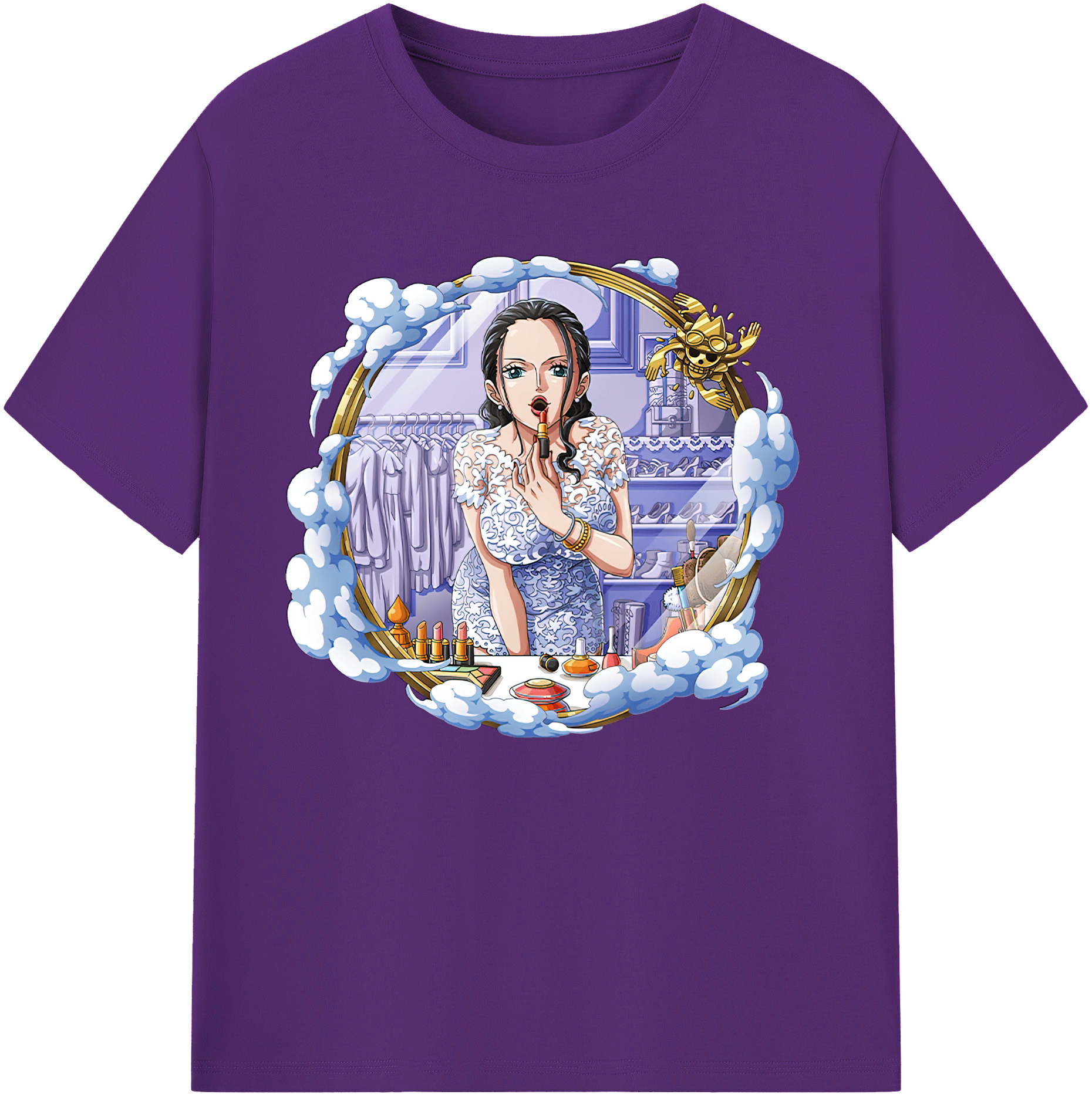 ワンピース ニコ・ロビン ONE PIECE Nico Robin 綿100％ メンズ半袖Tシャツ｜肌触りやわらか＆通気性