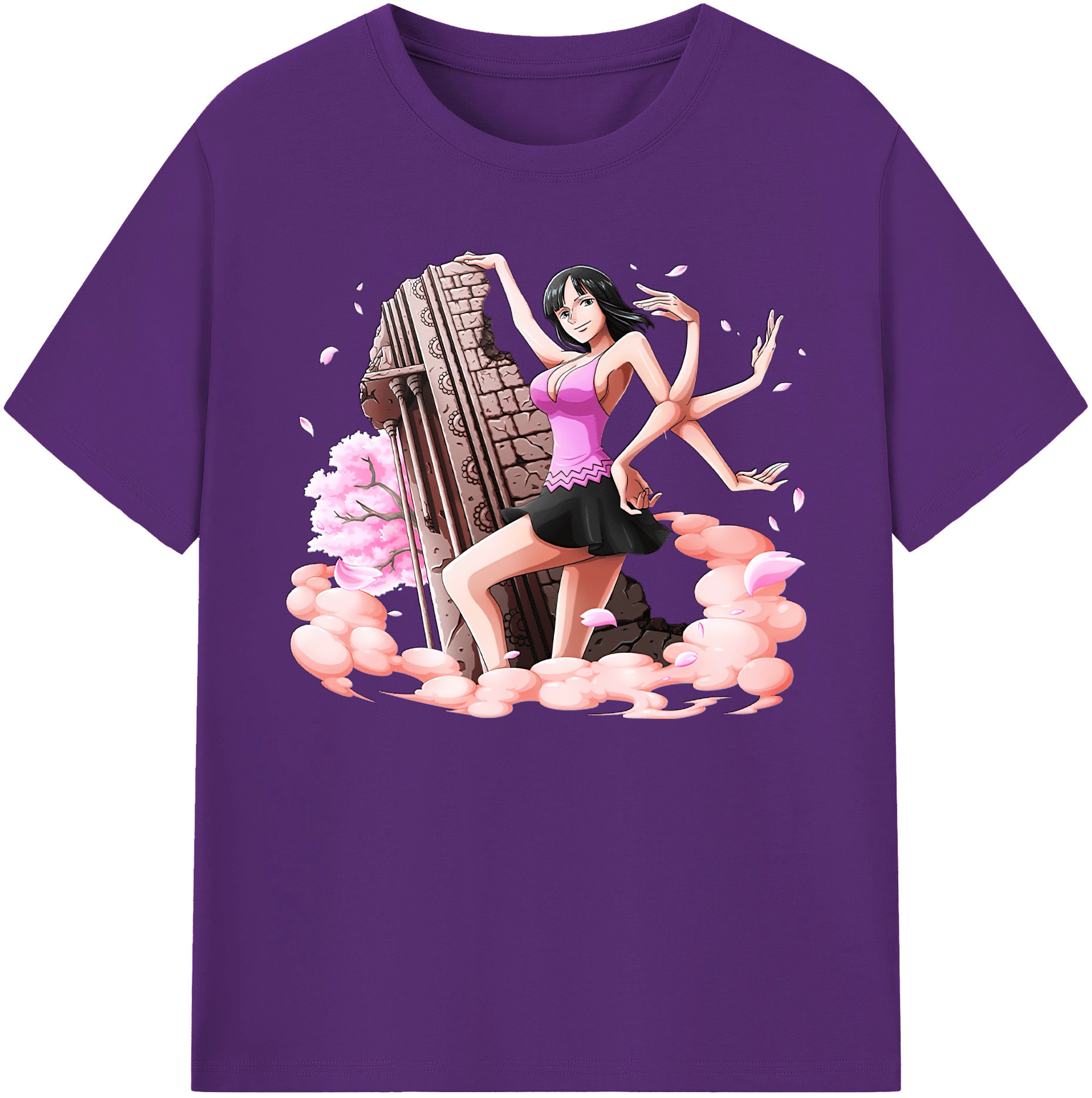 ワンピース ニコ・ロビン ONE PIECE Nico Robin 綿100％ メンズ半袖Tシャツ｜肌触りやわらか＆通気性