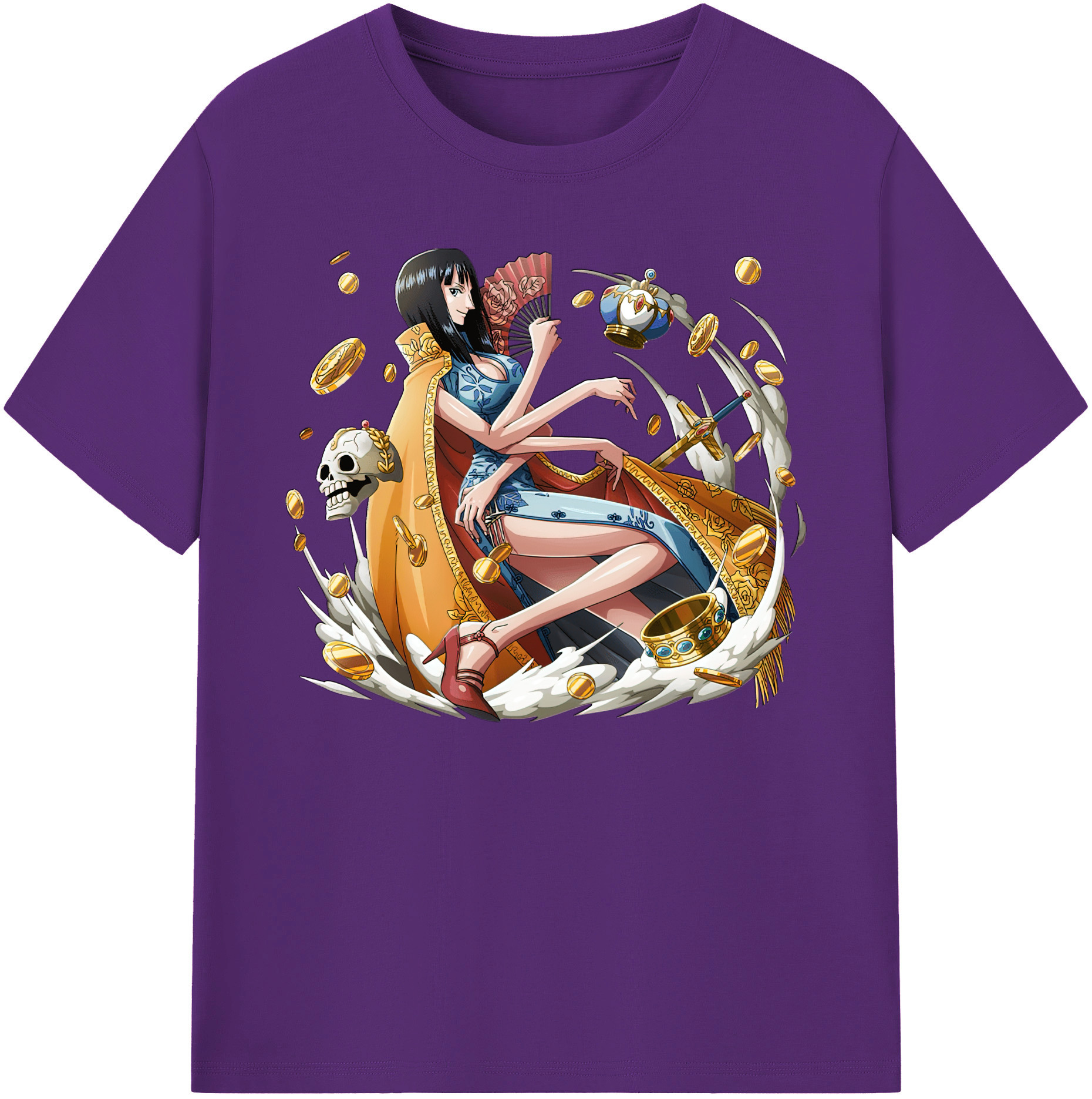 ワンピース ニコ・ロビン ONE PIECE Nico Robin 綿100％ メンズ半袖Tシャツ｜肌触りやわらか＆通気性