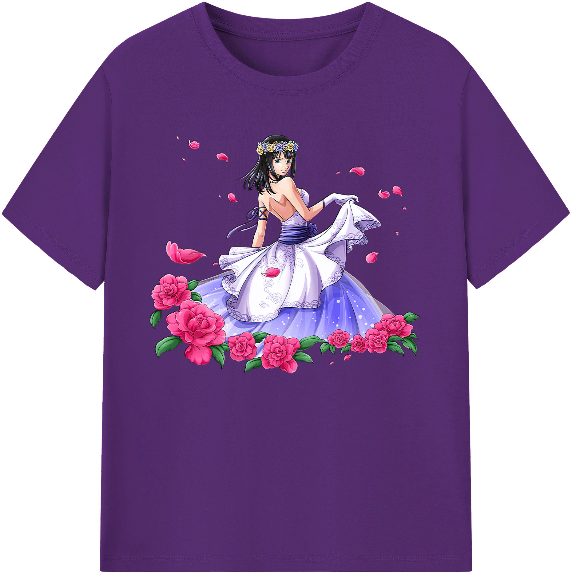 ワンピース ニコ・ロビン ONE PIECE Nico Robin 綿100％ メンズ半袖Tシャツ｜肌触りやわらか＆通気性