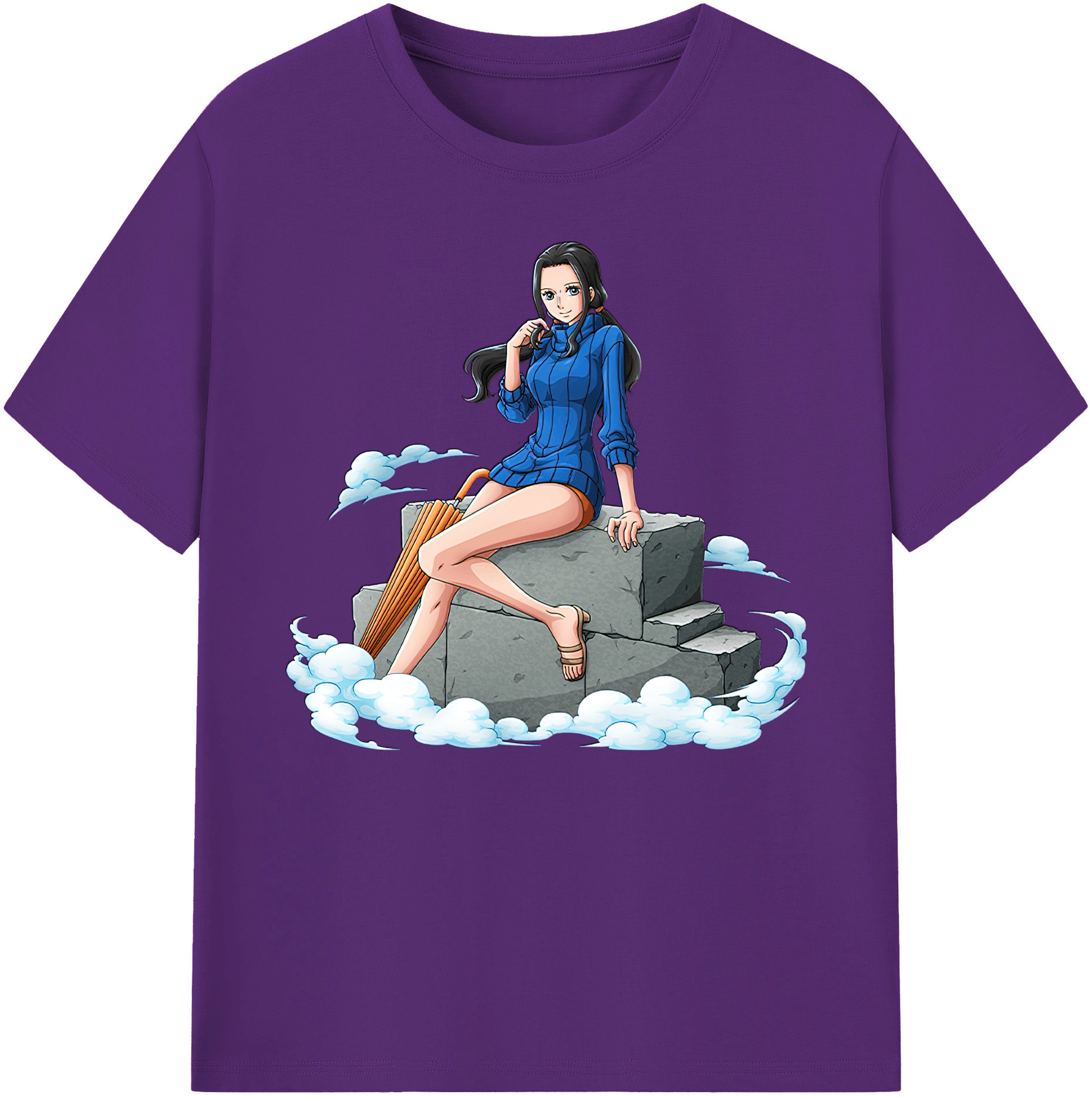 ワンピース ニコ・ロビン ONE PIECE Nico Robin 綿100％ メンズ半袖Tシャツ｜肌触りやわらか＆通気性