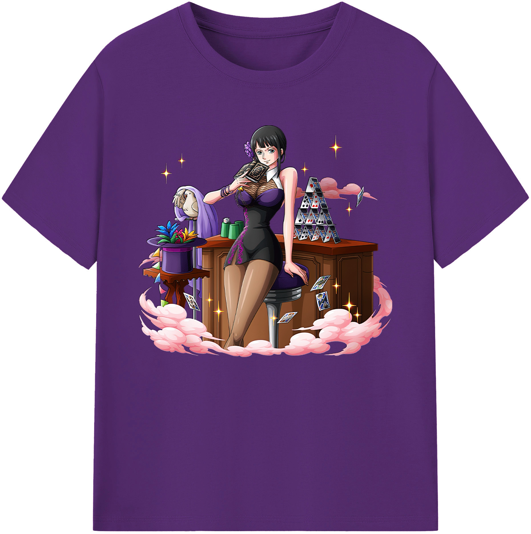 ワンピース ニコ・ロビン ONE PIECE Nico Robin 綿100％ メンズ半袖Tシャツ｜肌触りやわらか＆通気性