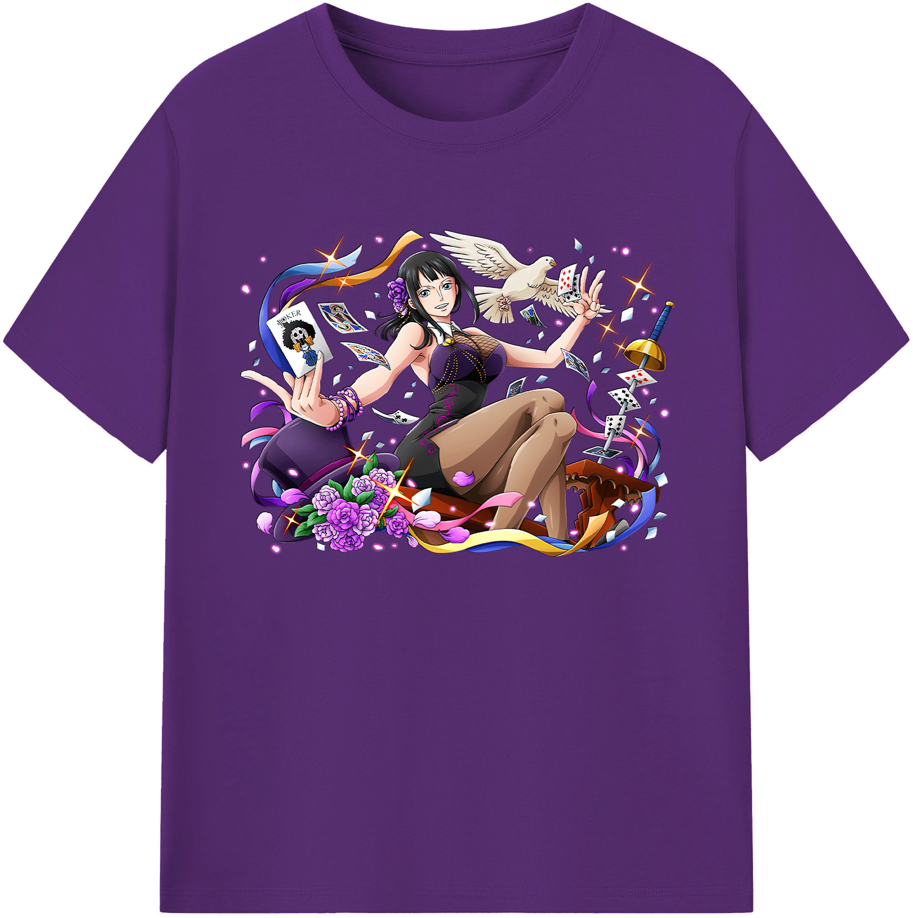 ワンピース ニコ・ロビン ONE PIECE Nico Robin 綿100％ メンズ半袖Tシャツ｜肌触りやわらか＆通気性