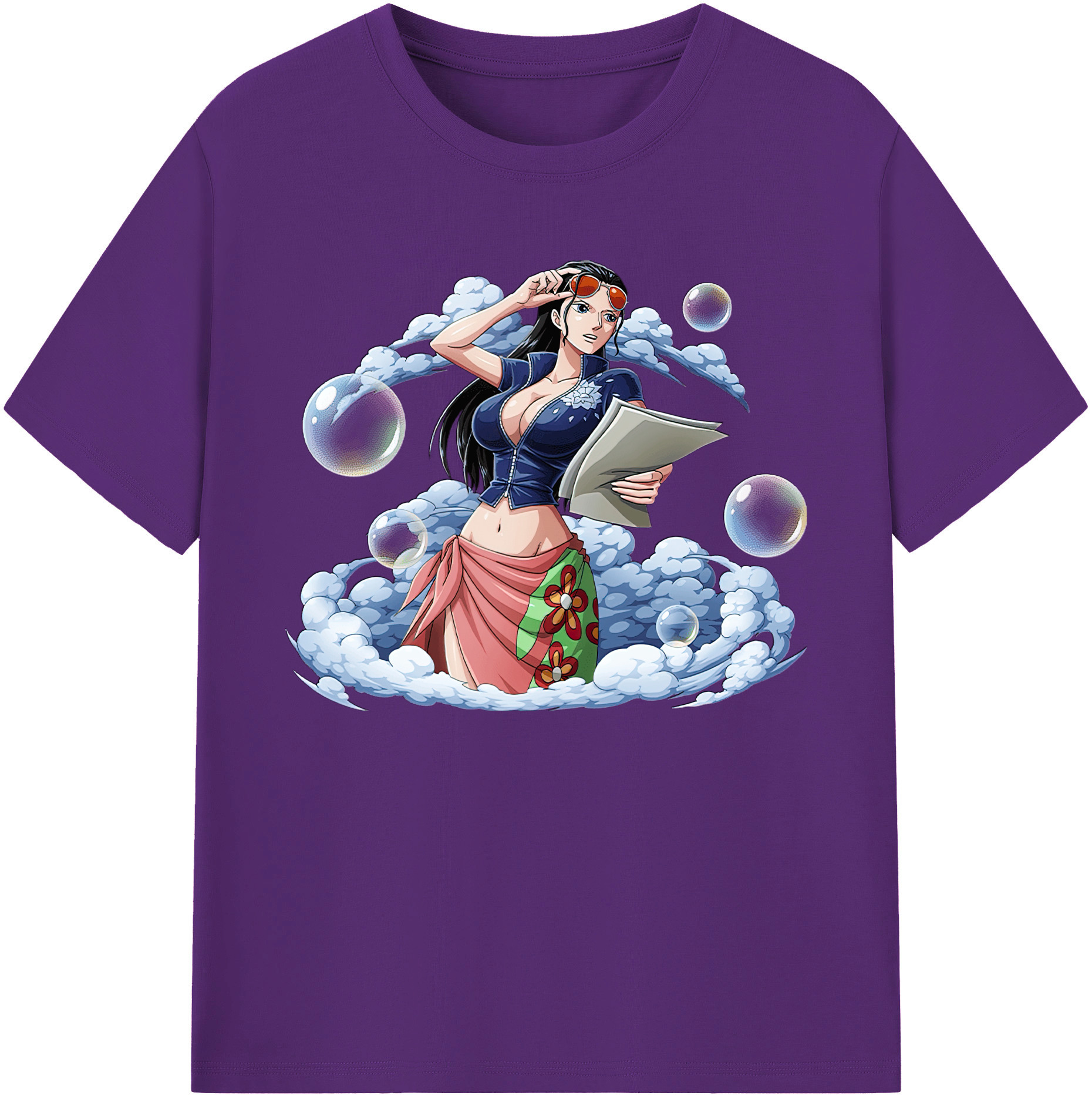 ワンピース ニコ・ロビン ONE PIECE Nico Robin 綿100％ メンズ半袖Tシャツ｜肌触りやわらか＆通気性