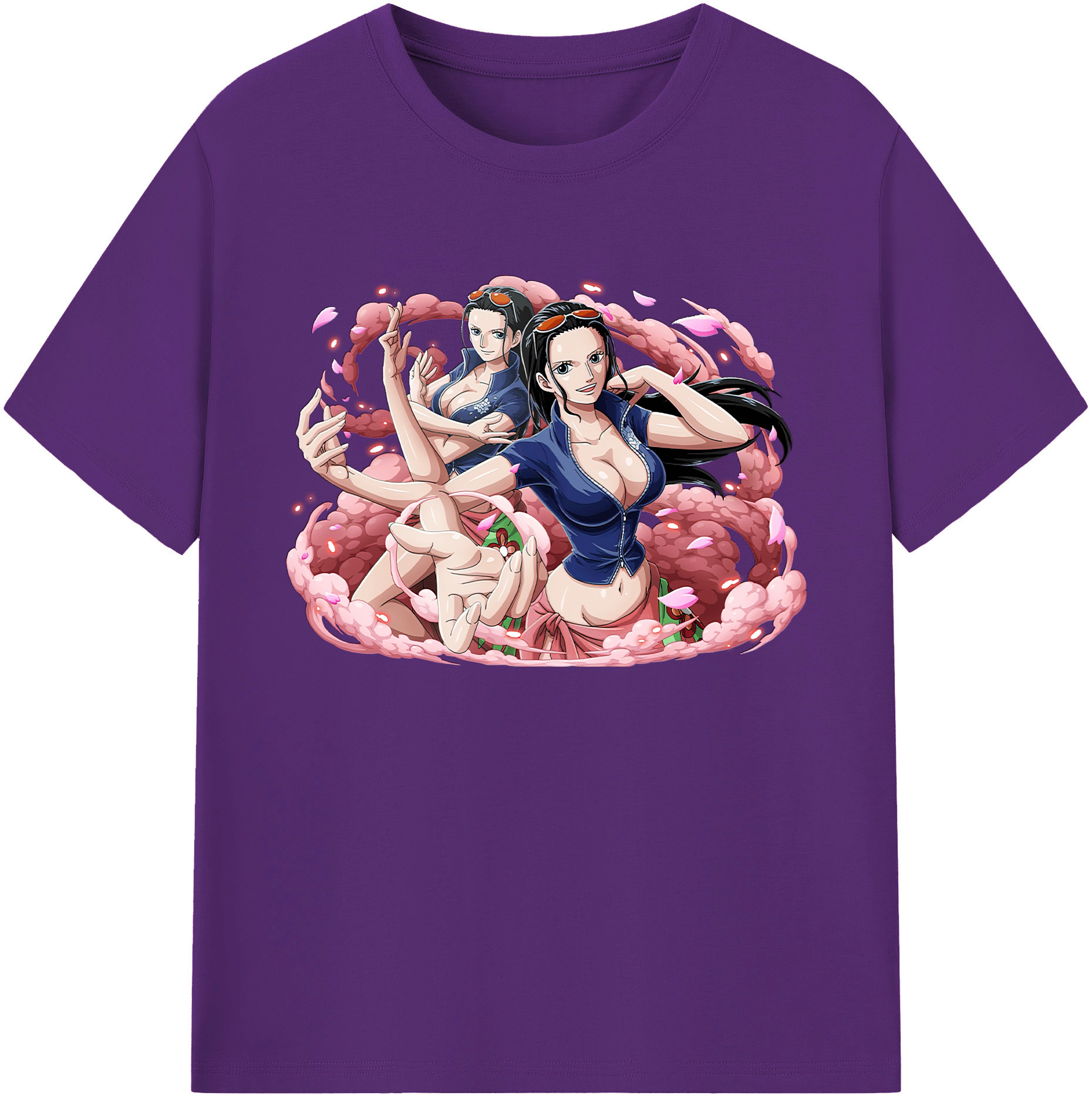 ワンピース ニコ・ロビン ONE PIECE Nico Robin 綿100％ メンズ半袖Tシャツ｜肌触りやわらか＆通気性