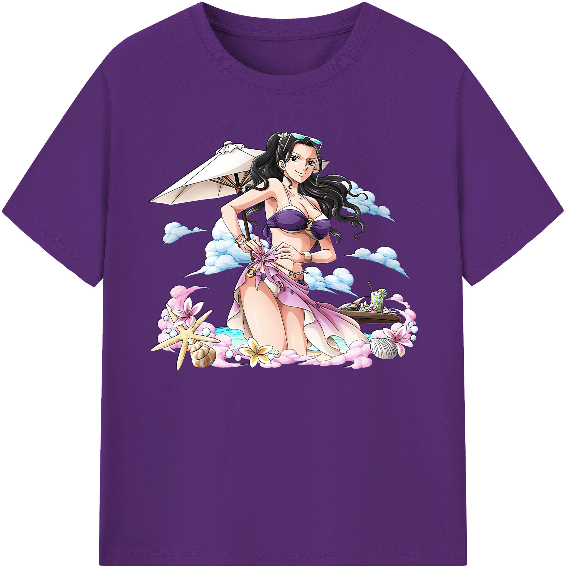 ワンピース ニコ・ロビン ONE PIECE Nico Robin 綿100％ メンズ半袖Tシャツ｜肌触りやわらか＆通気性