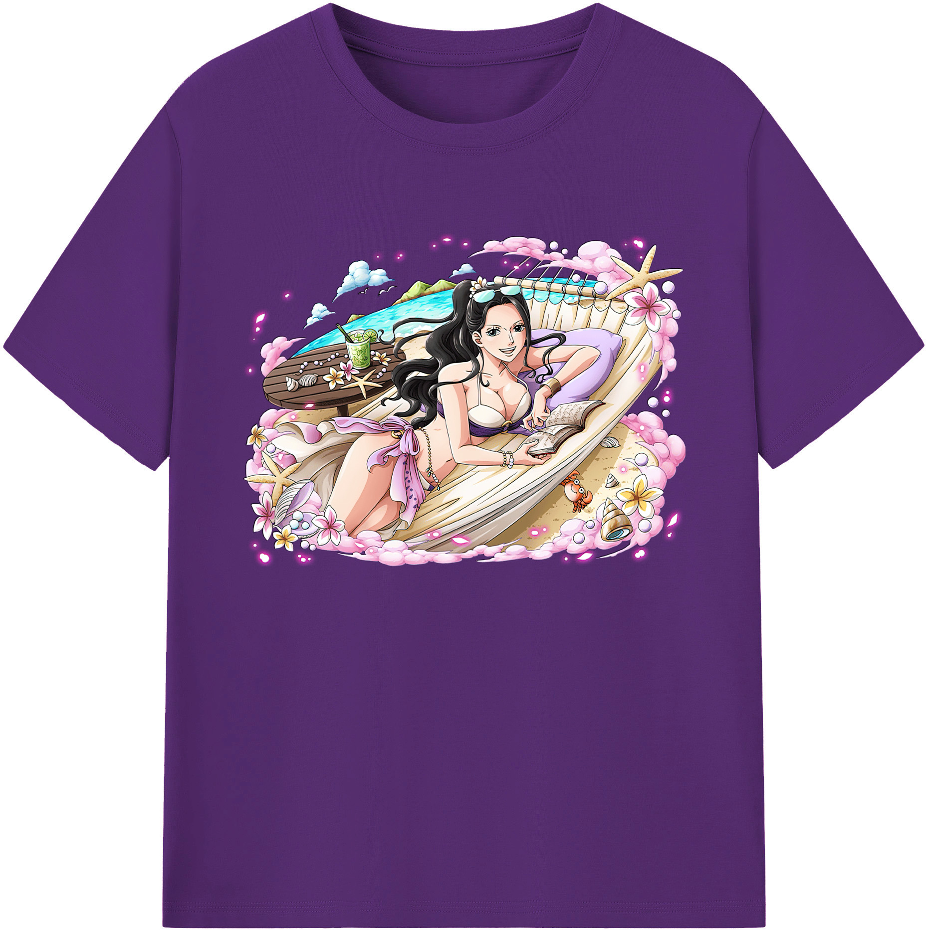 ワンピース ニコ・ロビン ONE PIECE Nico Robin 綿100％ メンズ半袖Tシャツ｜肌触りやわらか＆通気性