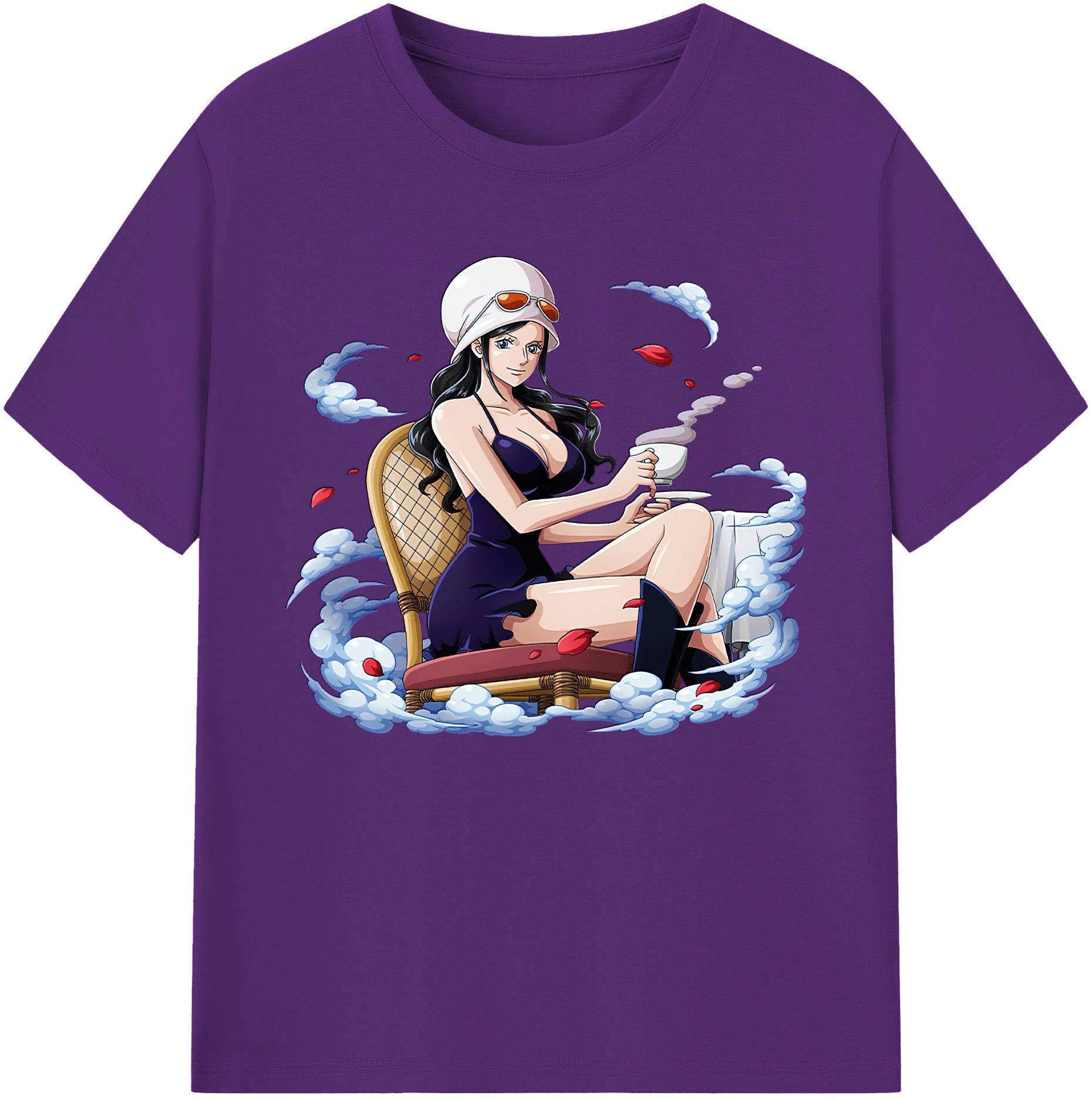 ワンピース ニコ・ロビン ONE PIECE Nico Robin 綿100％ メンズ半袖Tシャツ｜肌触りやわらか＆通気性