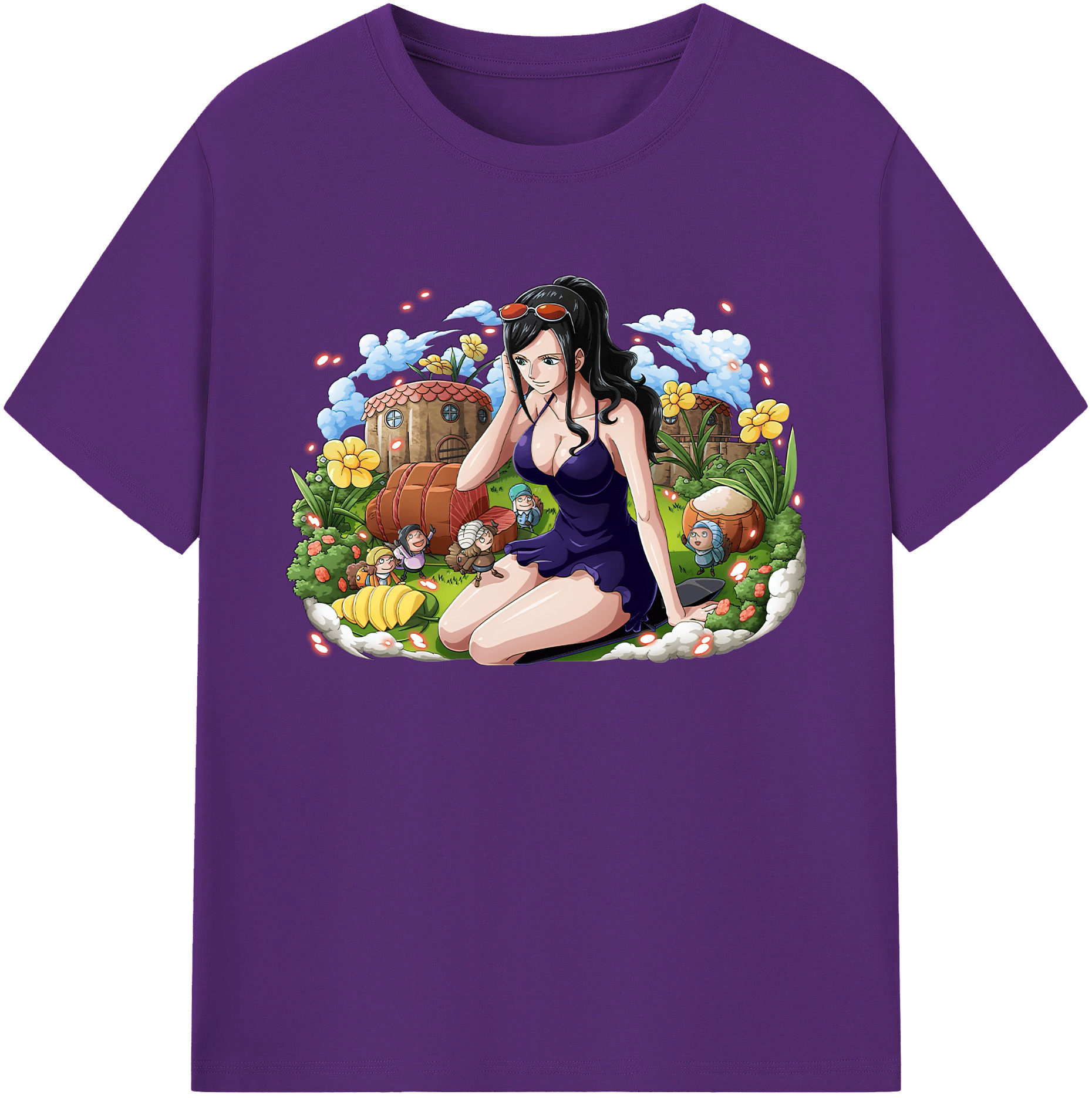 ワンピース ニコ・ロビン ONE PIECE Nico Robin 綿100％ メンズ半袖Tシャツ｜肌触りやわらか＆通気性