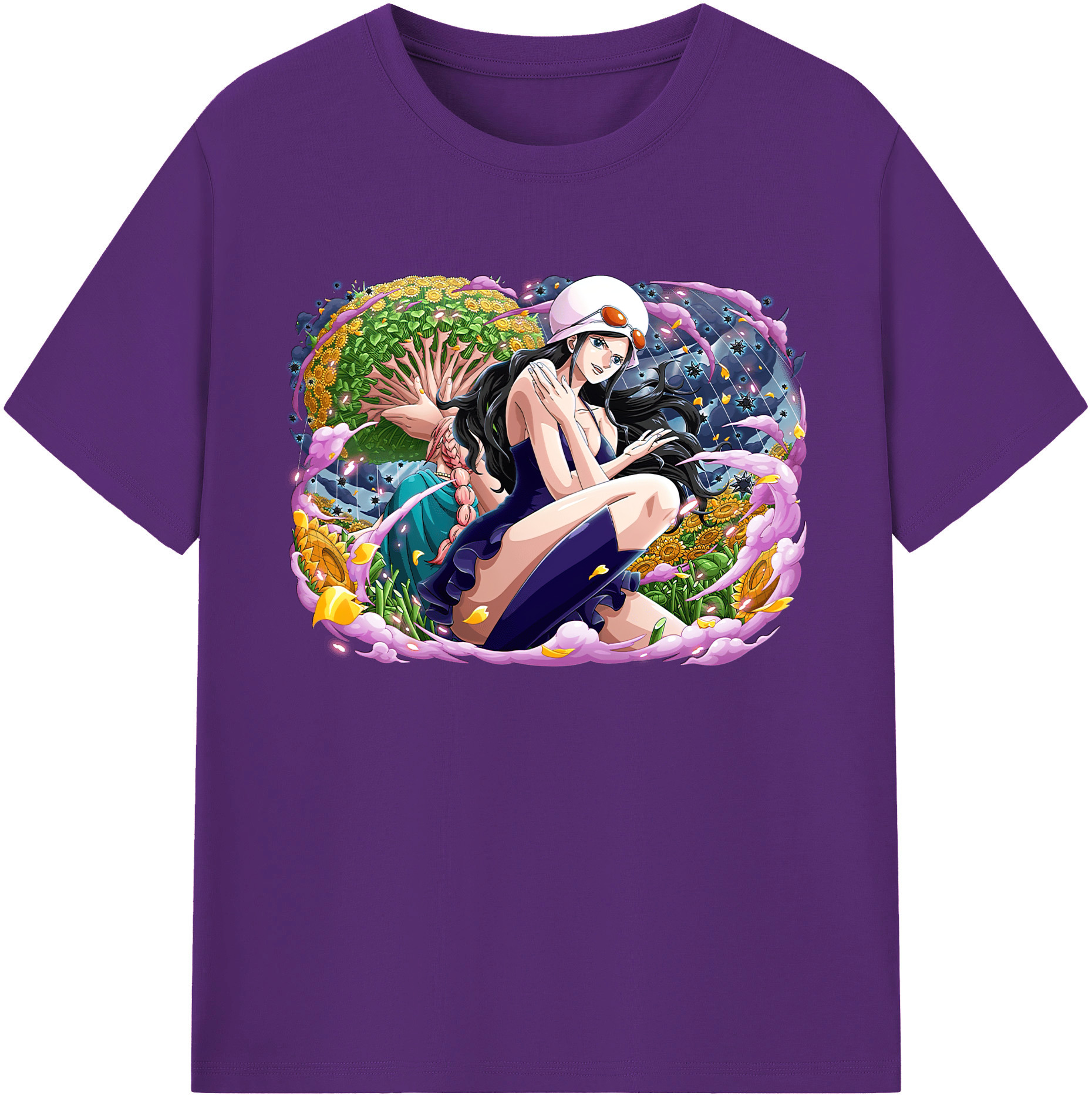 ワンピース ニコ・ロビン ONE PIECE Nico Robin 綿100％ メンズ半袖Tシャツ｜肌触りやわらか＆通気性