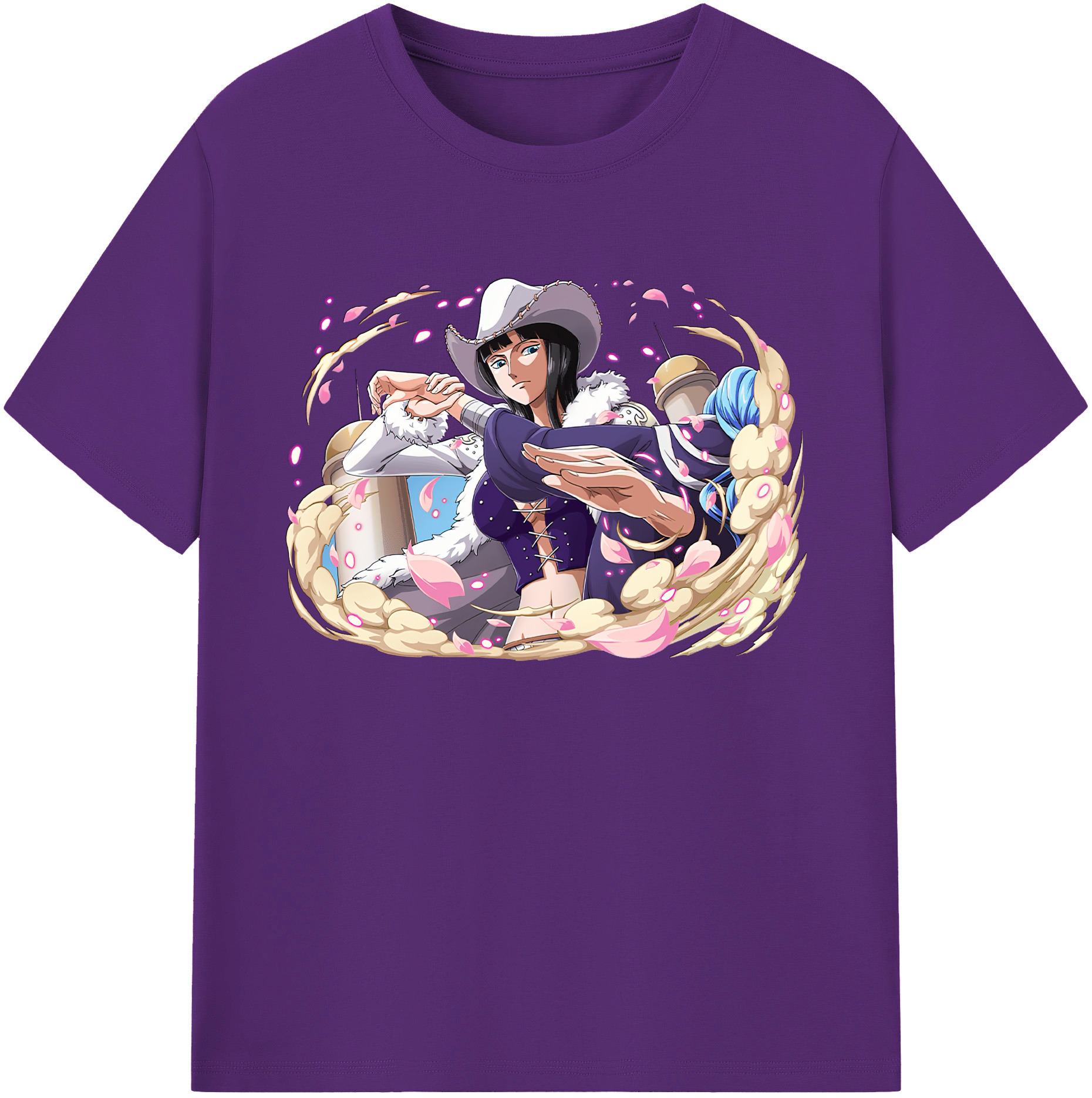 ワンピース ニコ・ロビン ONE PIECE Nico Robin 綿100％ メンズ半袖Tシャツ｜肌触りやわらか＆通気性