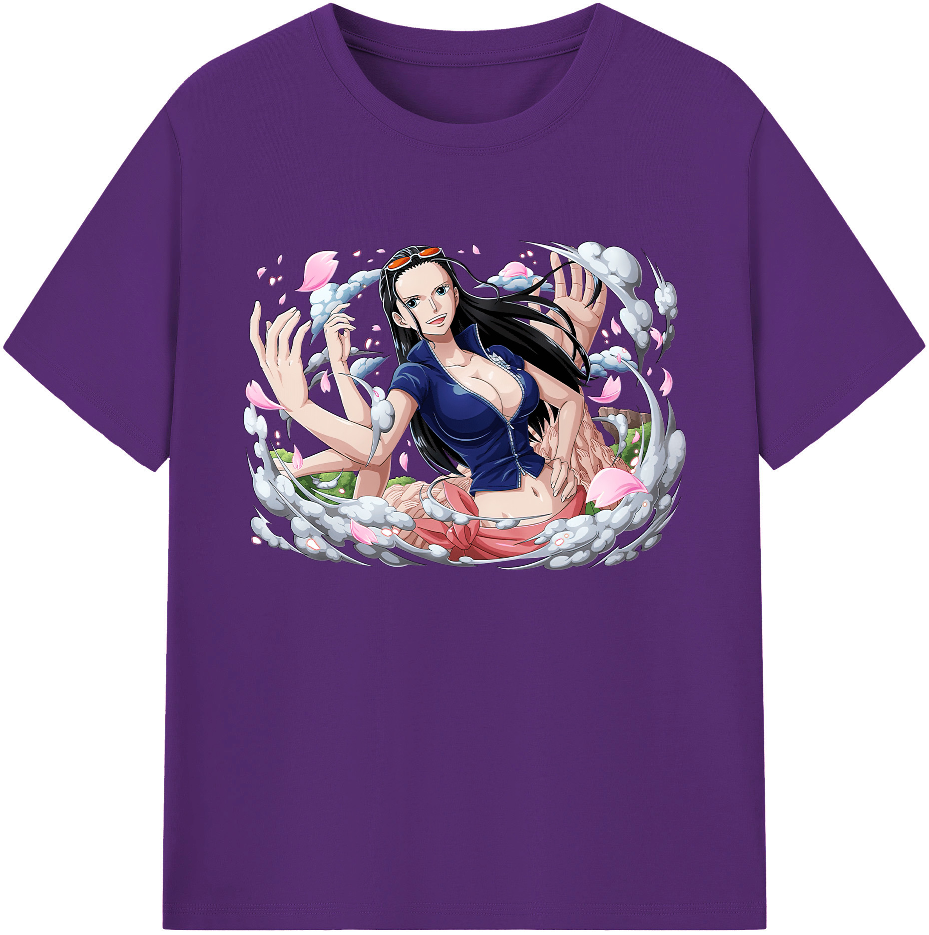 ワンピース ニコ・ロビン ONE PIECE Nico Robin 綿100％ メンズ半袖Tシャツ｜肌触りやわらか＆通気性