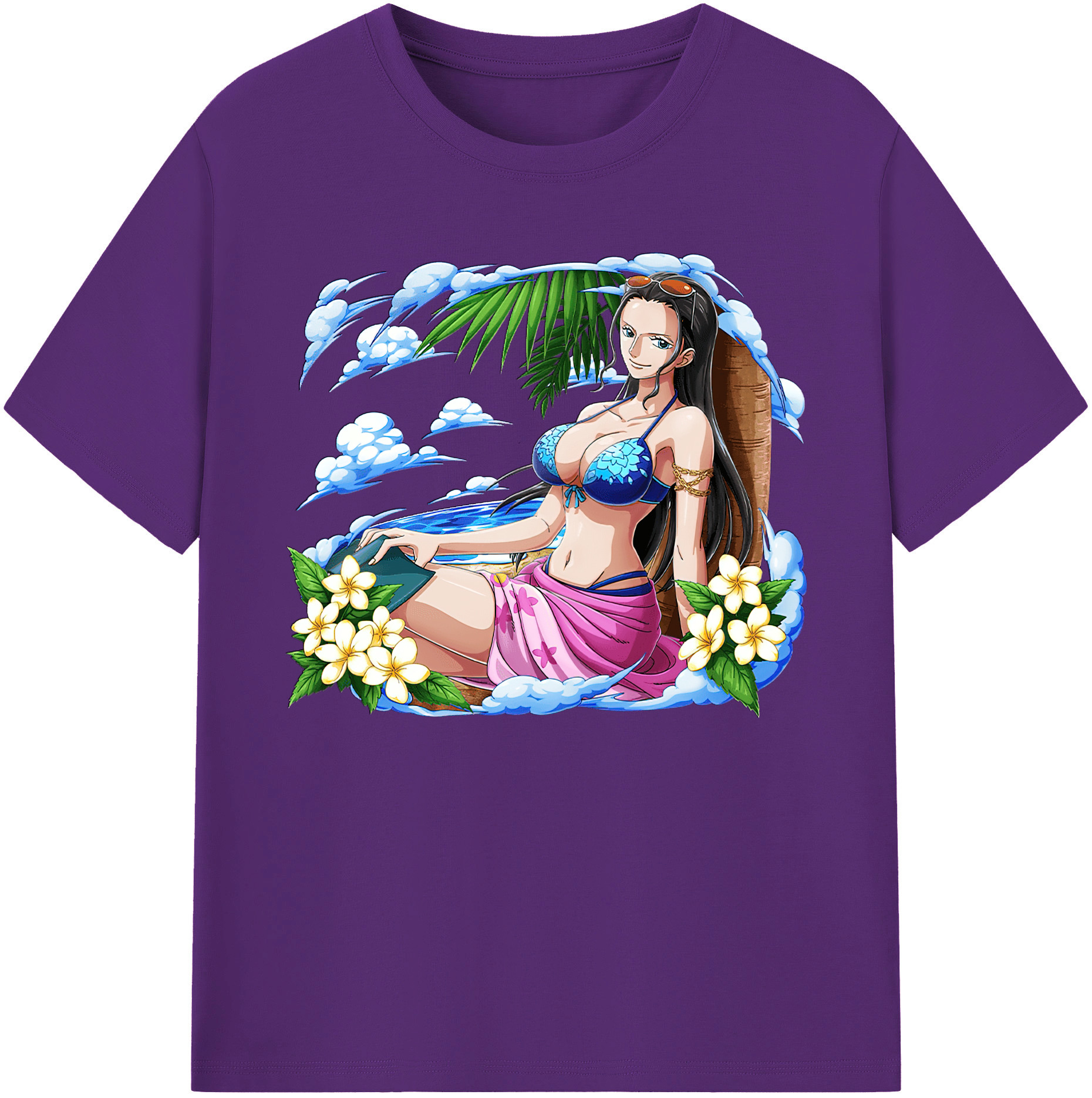 ワンピース ニコ・ロビン ONE PIECE Nico Robin 綿100％ メンズ半袖Tシャツ｜肌触りやわらか＆通気性