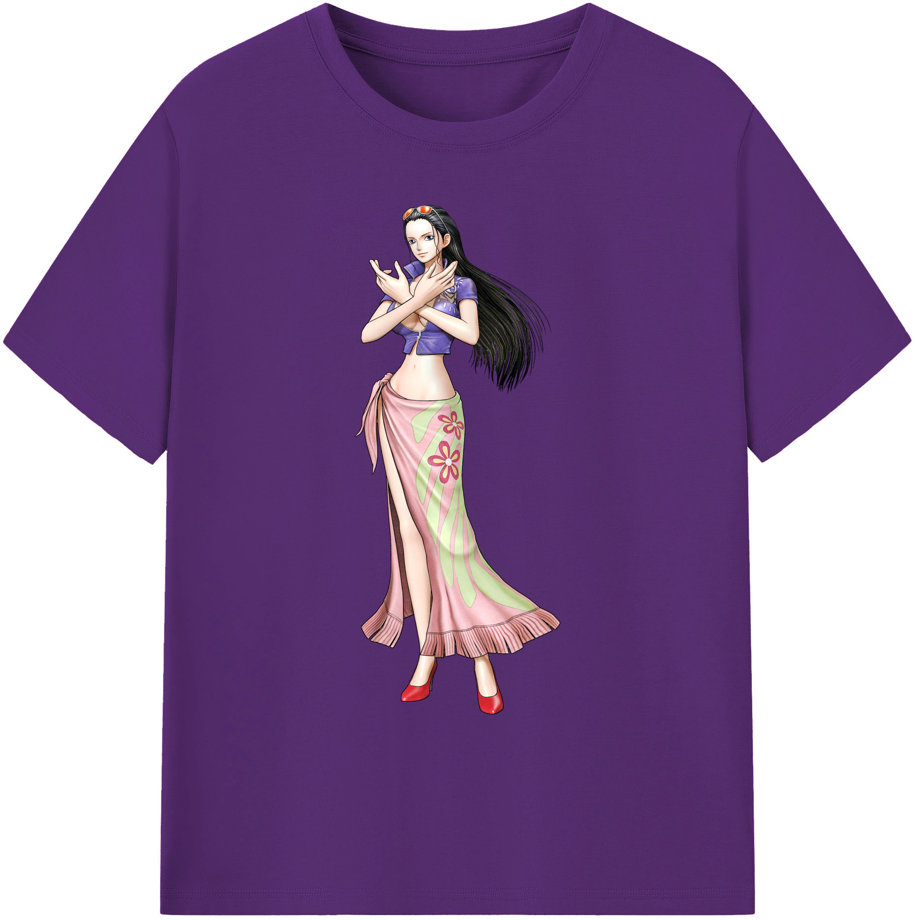 ワンピース ニコ・ロビン ONE PIECE Nico Robin 綿100％ メンズ半袖Tシャツ｜肌触りやわらか＆通気性