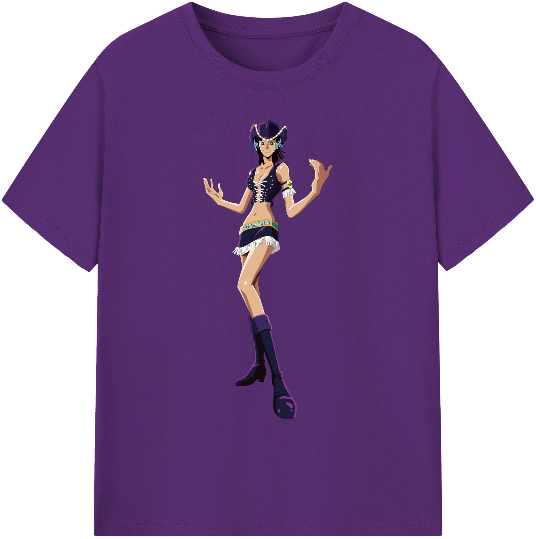 ワンピース ニコ・ロビン ONE PIECE Nico Robin 綿100％ メンズ半袖Tシャツ｜肌触りやわらか＆通気性
