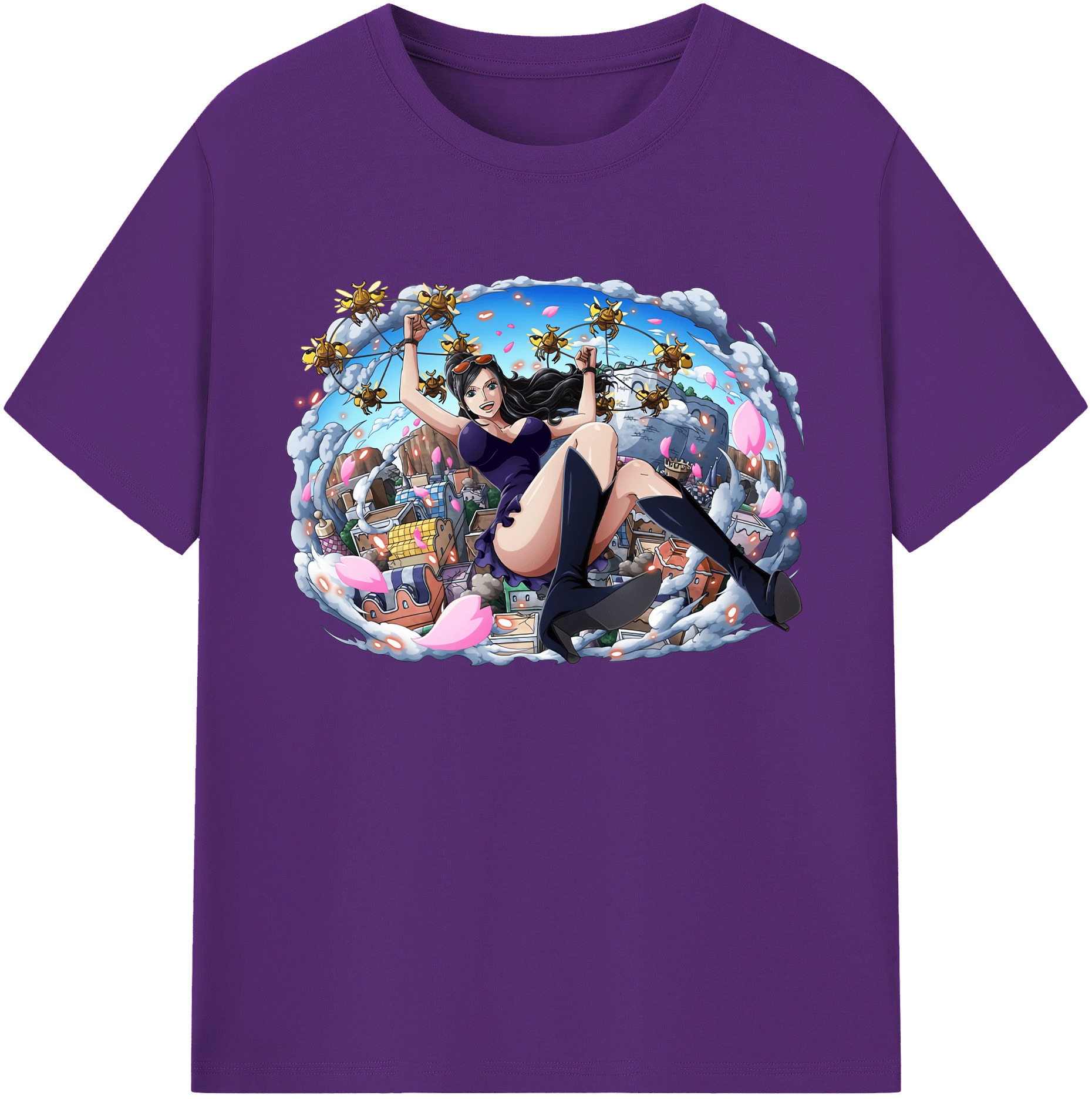 ワンピース ニコ・ロビン ONE PIECE Nico Robin 綿100％ メンズ半袖Tシャツ｜肌触りやわらか＆通気性