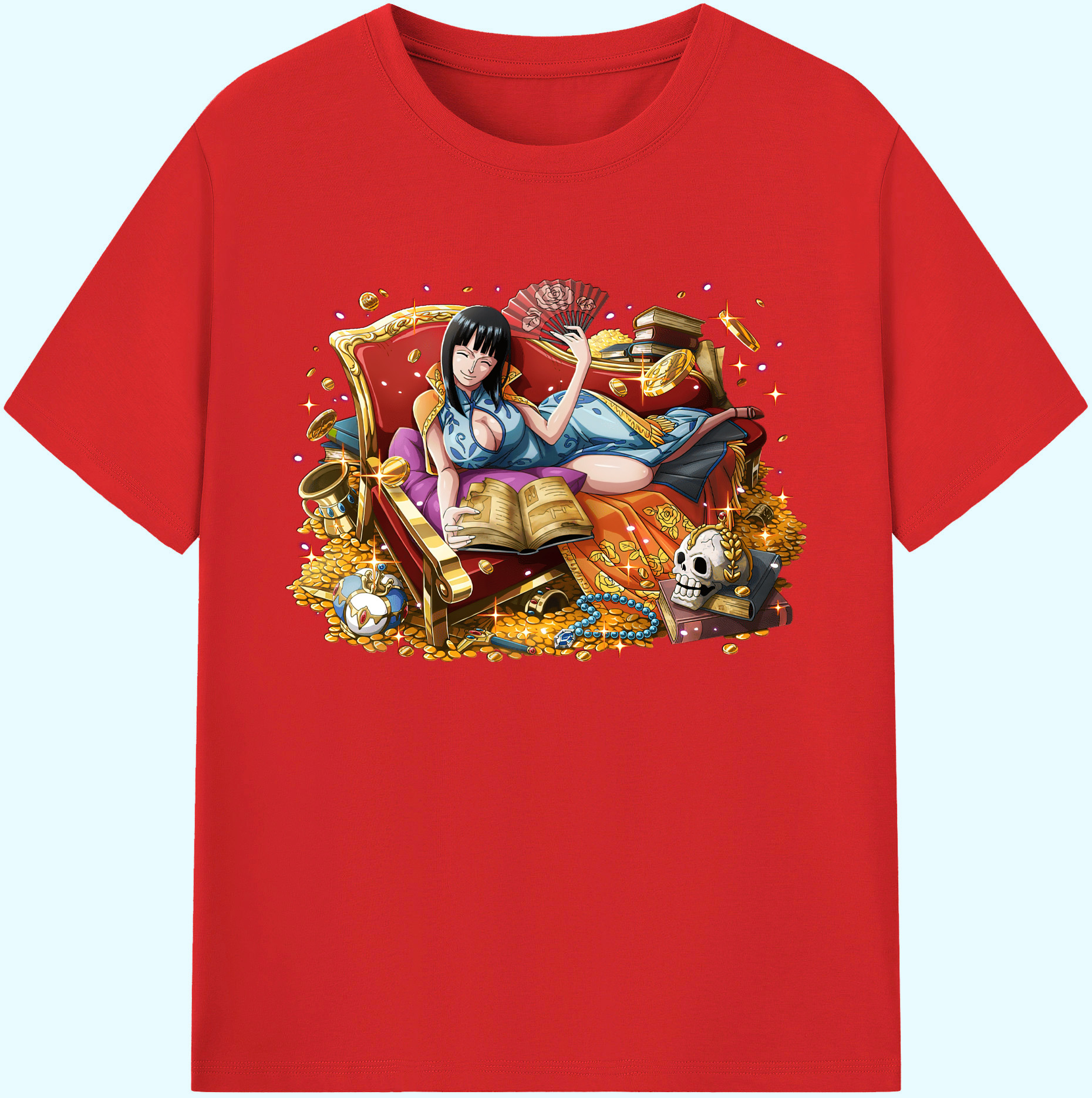 ワンピース ニコ・ロビン ONE PIECE Nico Robin 綿100％ メンズ半袖Tシャツ｜肌触りやわらか＆通気性
