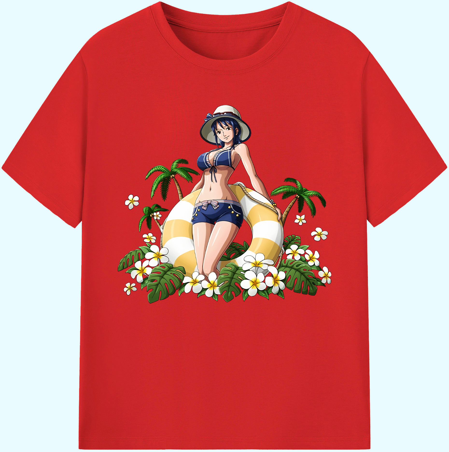 ワンピース ニコ・ロビン ONE PIECE Nico Robin 綿100％ メンズ半袖Tシャツ｜肌触りやわらか＆通気性