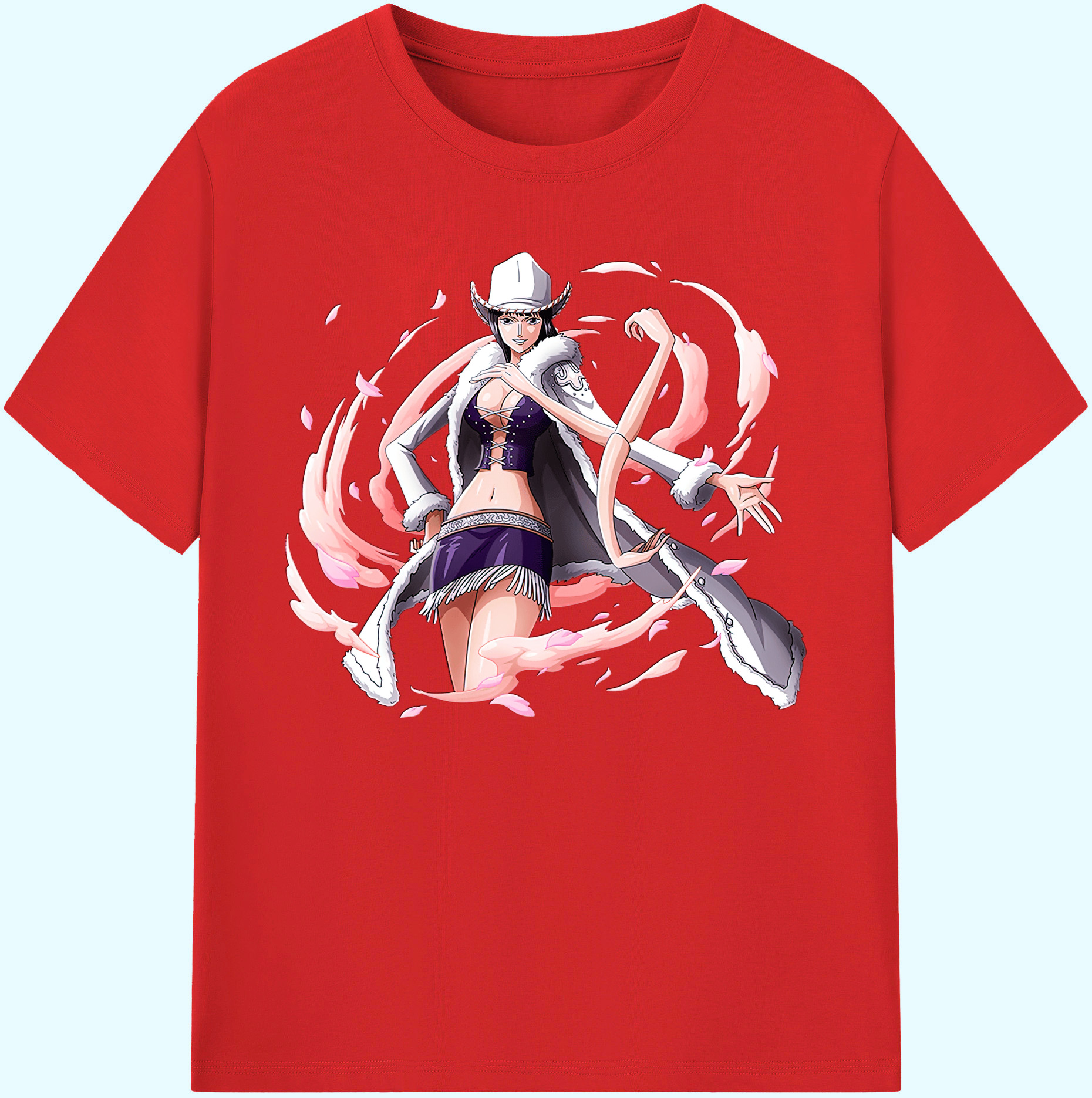 ワンピース ニコ・ロビン ONE PIECE Nico Robin 綿100％ メンズ半袖Tシャツ｜肌触りやわらか＆通気性
