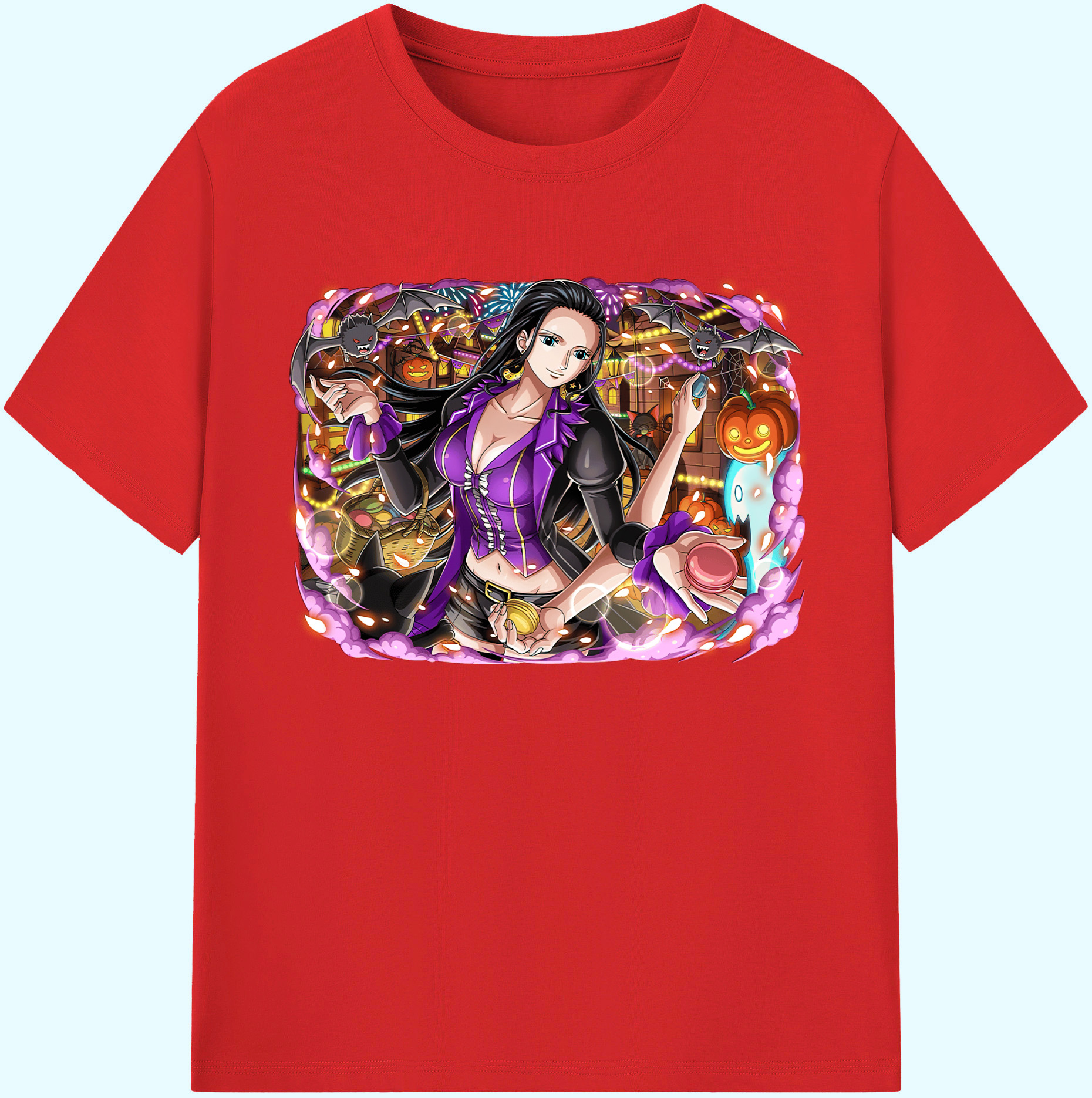 ワンピース ニコ・ロビン ONE PIECE Nico Robin 綿100％ メンズ半袖Tシャツ｜肌触りやわらか＆通気性