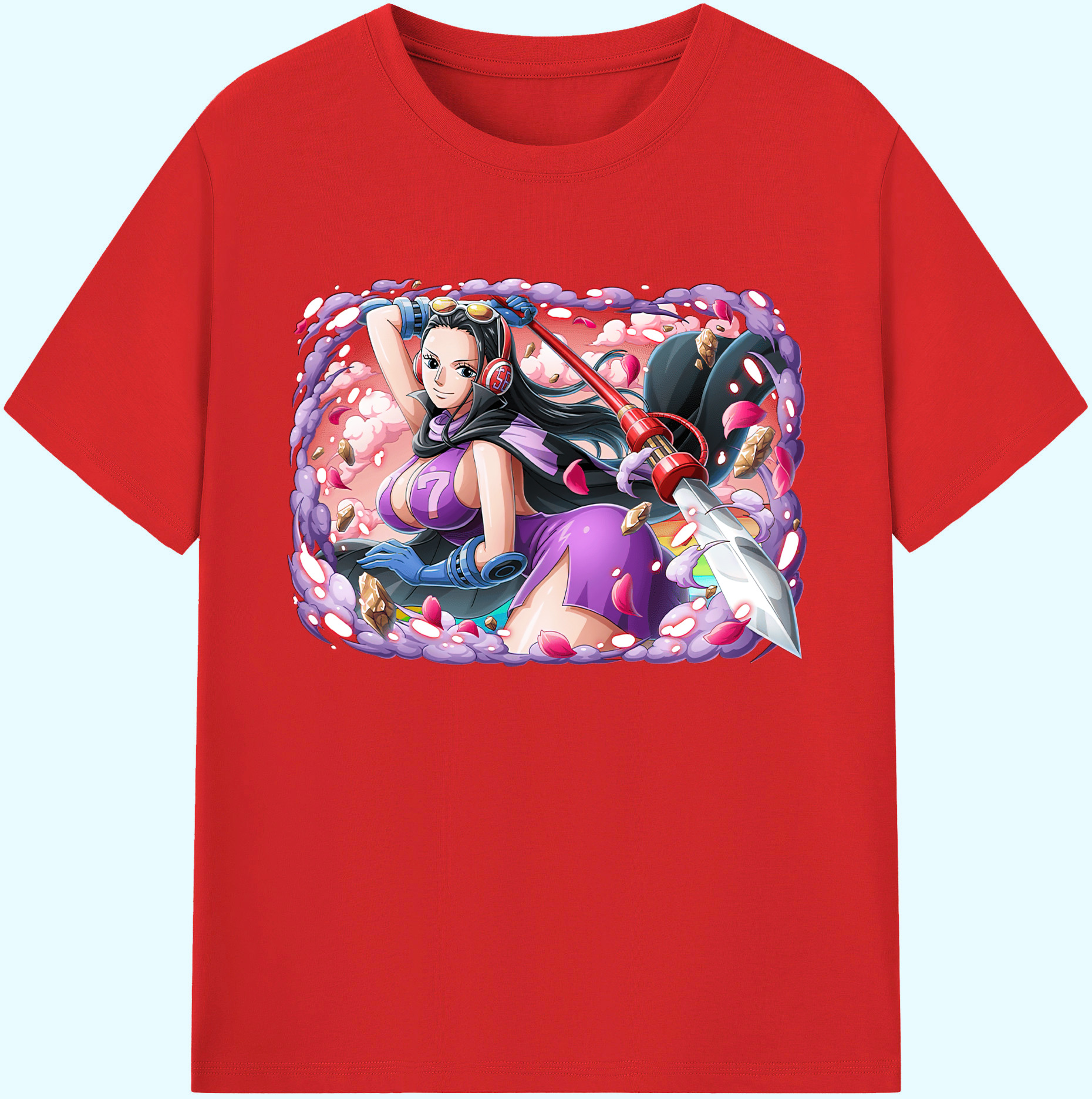 ワンピース ニコ・ロビン ONE PIECE Nico Robin 綿100％ メンズ半袖Tシャツ｜肌触りやわらか＆通気性