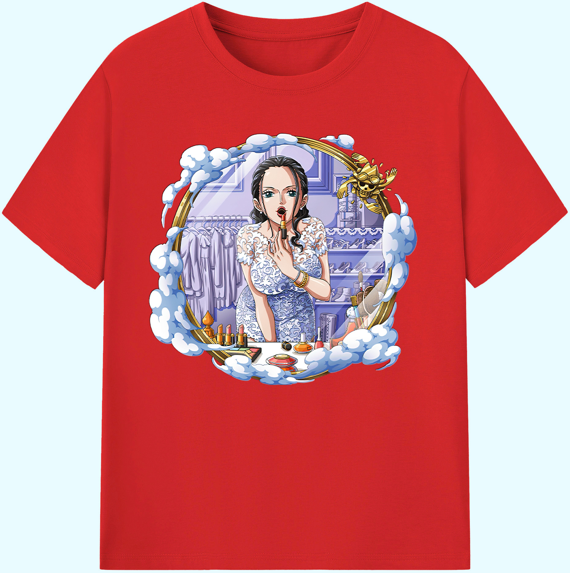 ワンピース ニコ・ロビン ONE PIECE Nico Robin 綿100％ メンズ半袖Tシャツ｜肌触りやわらか＆通気性